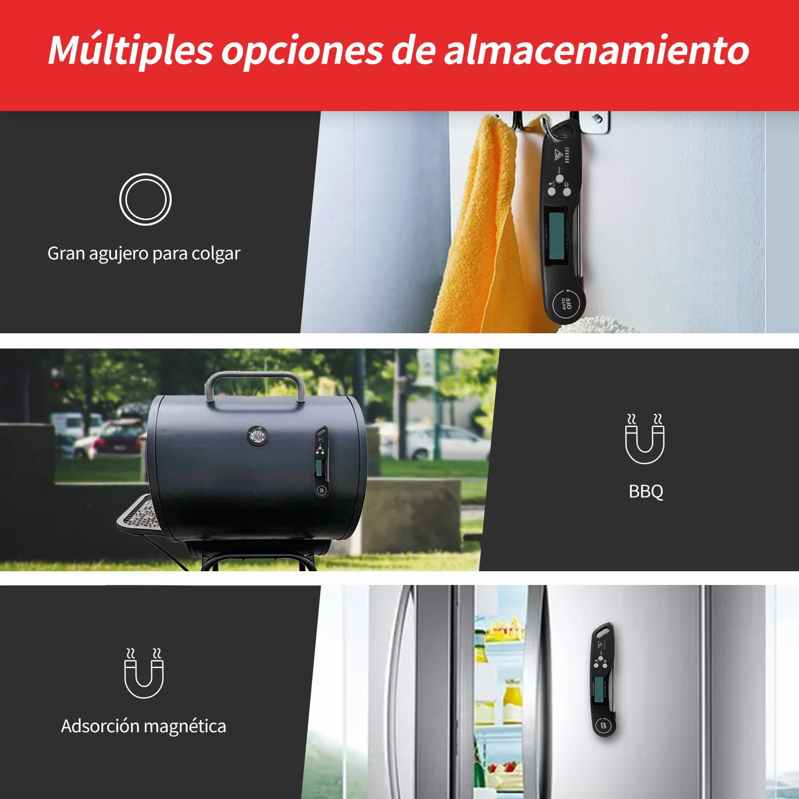 DOQAUS Termómetro Cocina Digital Lectura Instantánea 3s Sonda Larga °C/°F Conmutable