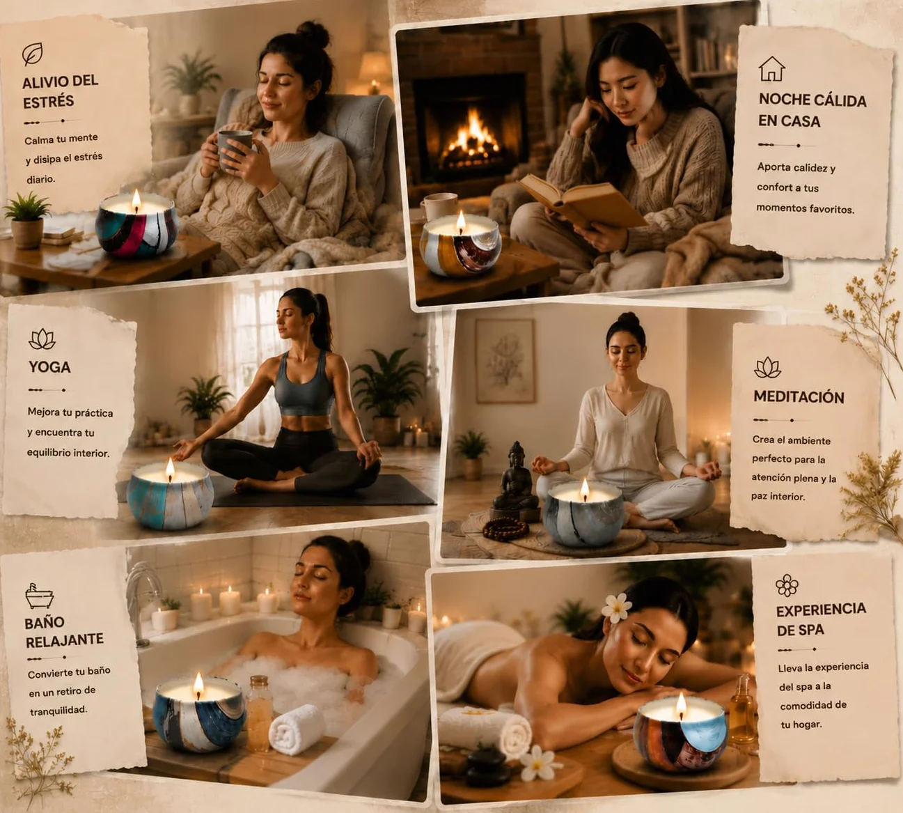 Velas Perfumadas para Mujer Navidad Regalar Amigo Madre Juego de Vela Aromáticas Relajantes de Soja Naturales Decorativas Set Regalo Cumpleaños Compañera Regalos Boda para Invitados