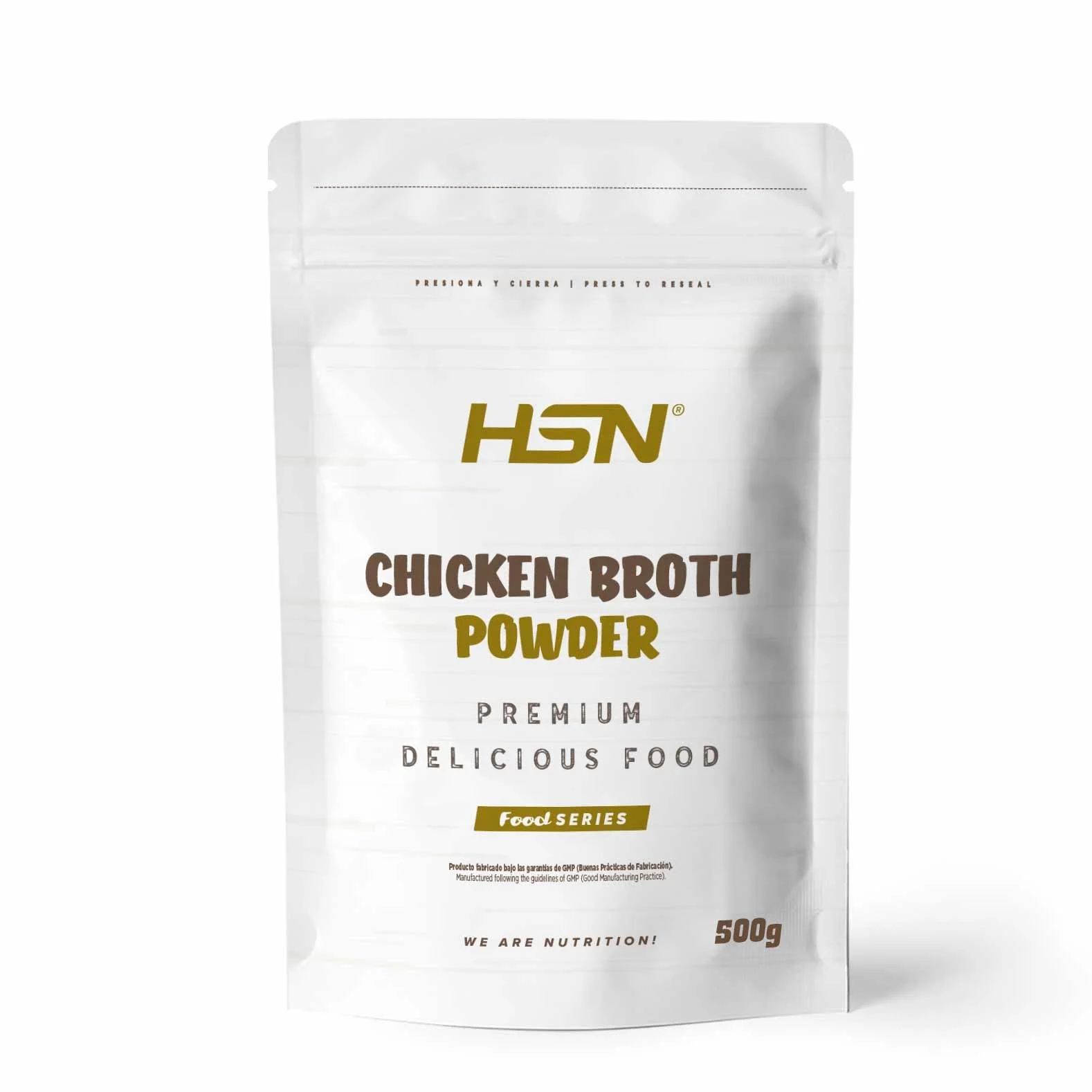 HSN Caldo de Pollo Proteico en Polvo 500g 33 Tomas Alto en Proteínas No-GMO Sin Gluten