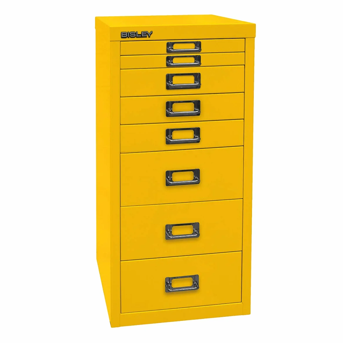 Bisley multid rawer, 29er Serie, DIN A4, 8 cajones, Metal, 603 Naranja, 38 x 27.9 x 59 cm