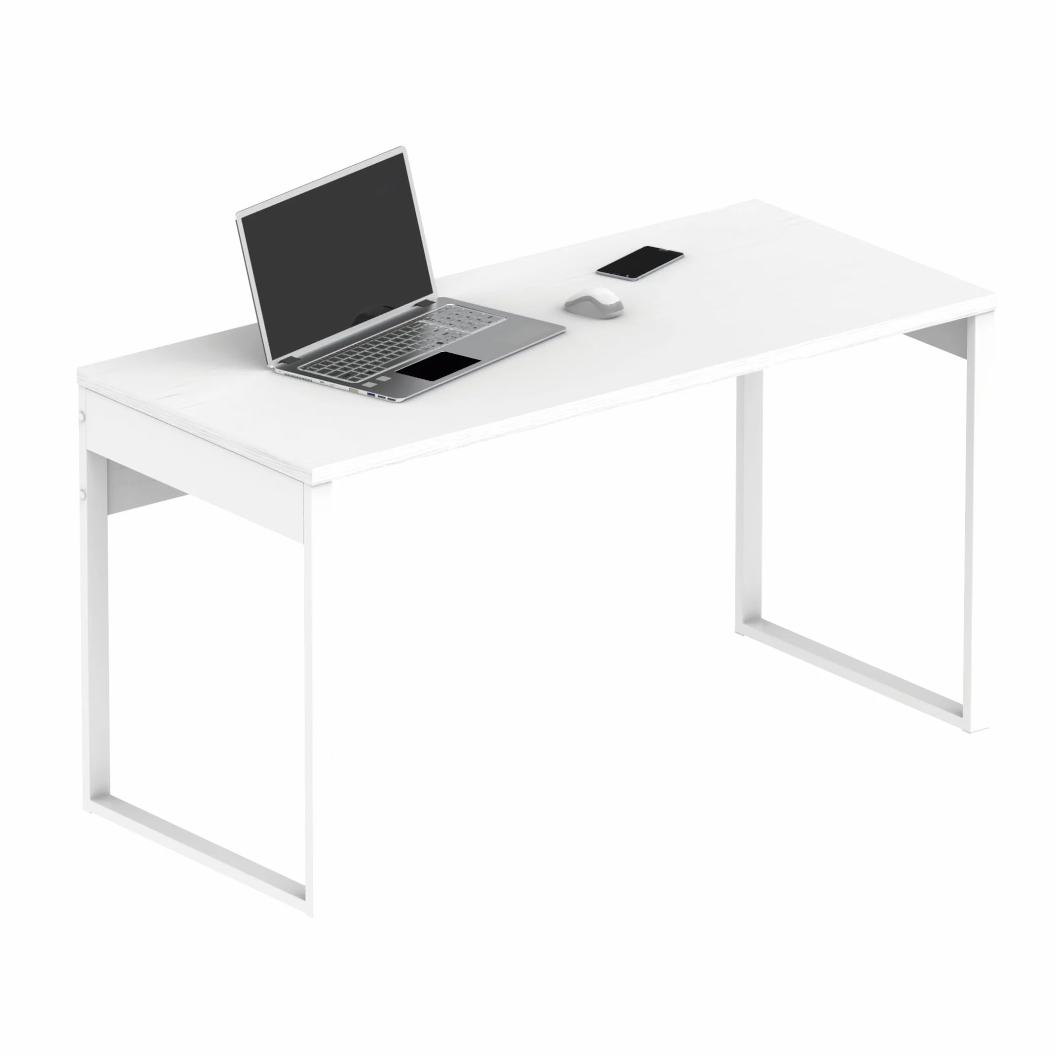 MUEBLES PITARCH | Mesa Despacho, Oficina con Pata Metálica, Escritorio, Mesa de Ordenador o Estudio, Blanca, 76x135x60cm (Alto x Ancho x Fondo) Moderna Modelo Nexus