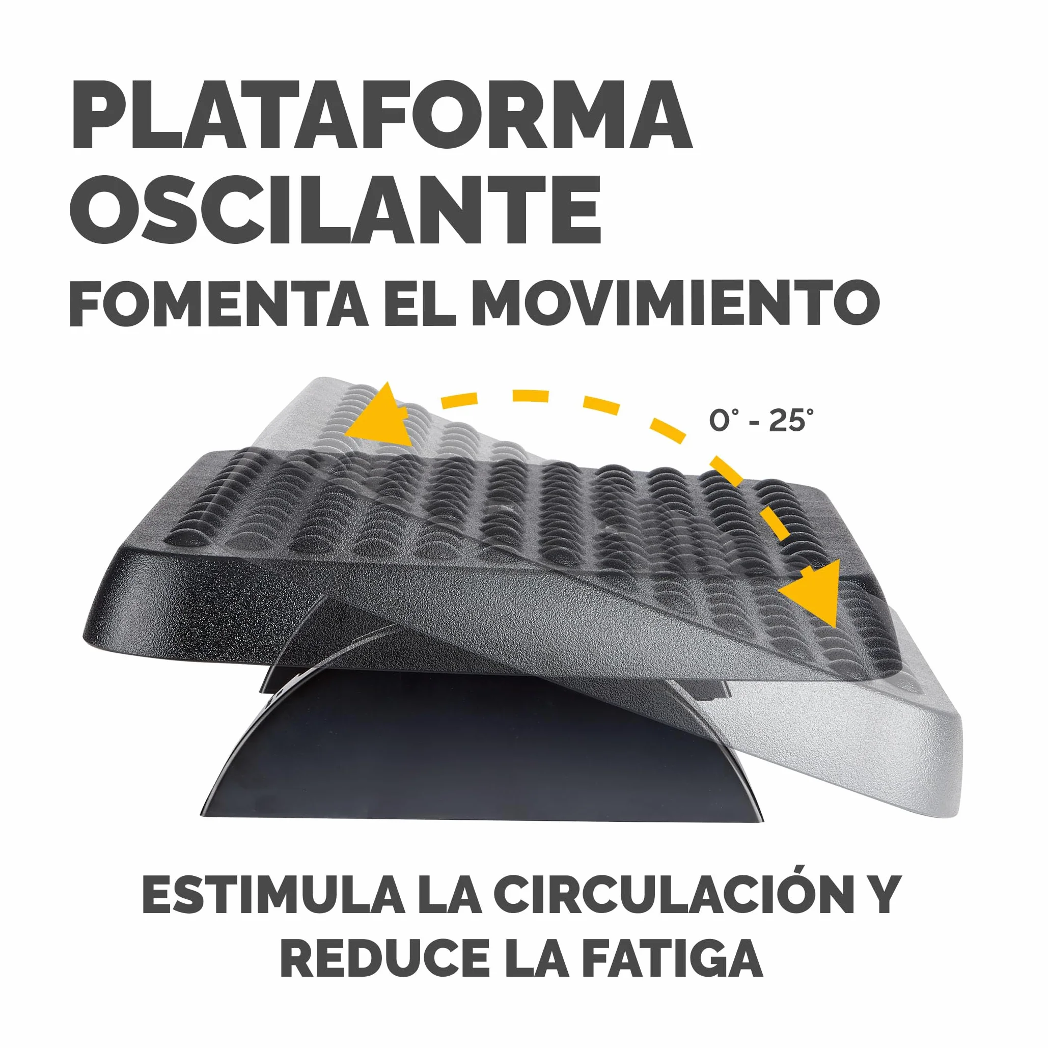 Fellowes Reposapiés Ergonómico Ajustable en Altura con Superficie de Masaje Antideslizante Negro