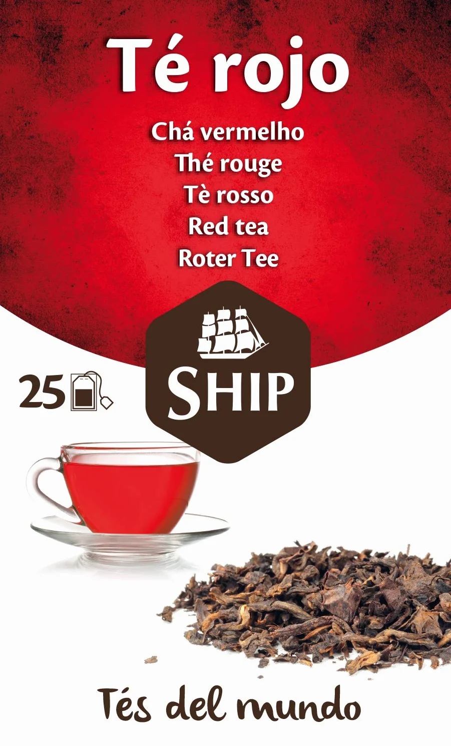 Té Rojo Pu Erh en Caja de 25 Unidades - Propiedades Antioxidantes - Ayuda a Activar la Mente - Aporta Vitaminas y Minerales