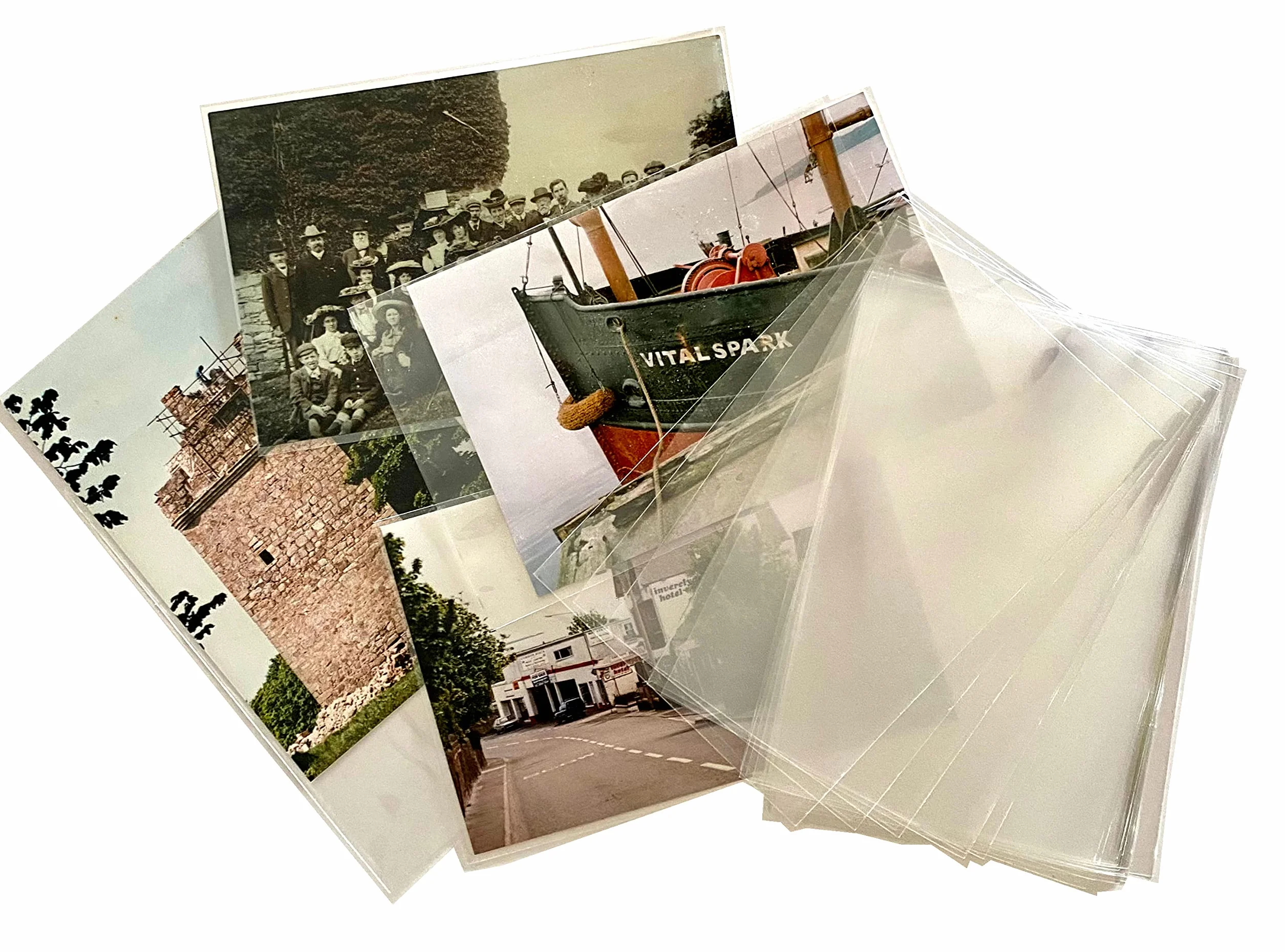 Fundas protectoras para fotografía, estándar de archivo, sin ácidos, tamaño postal, 150 x 100 mm, 50