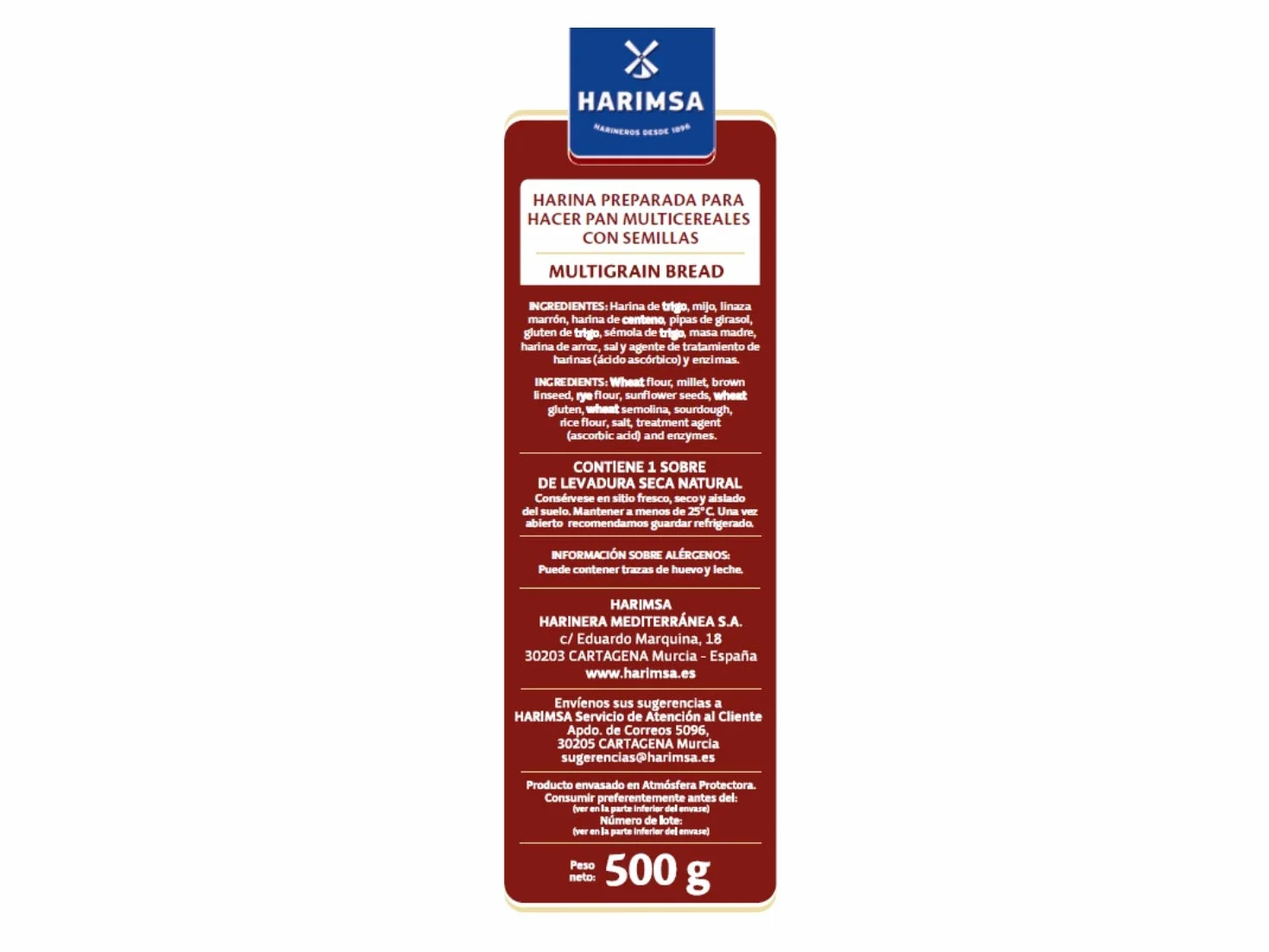 Harimsa Preparado Pan Multicereales 500 g