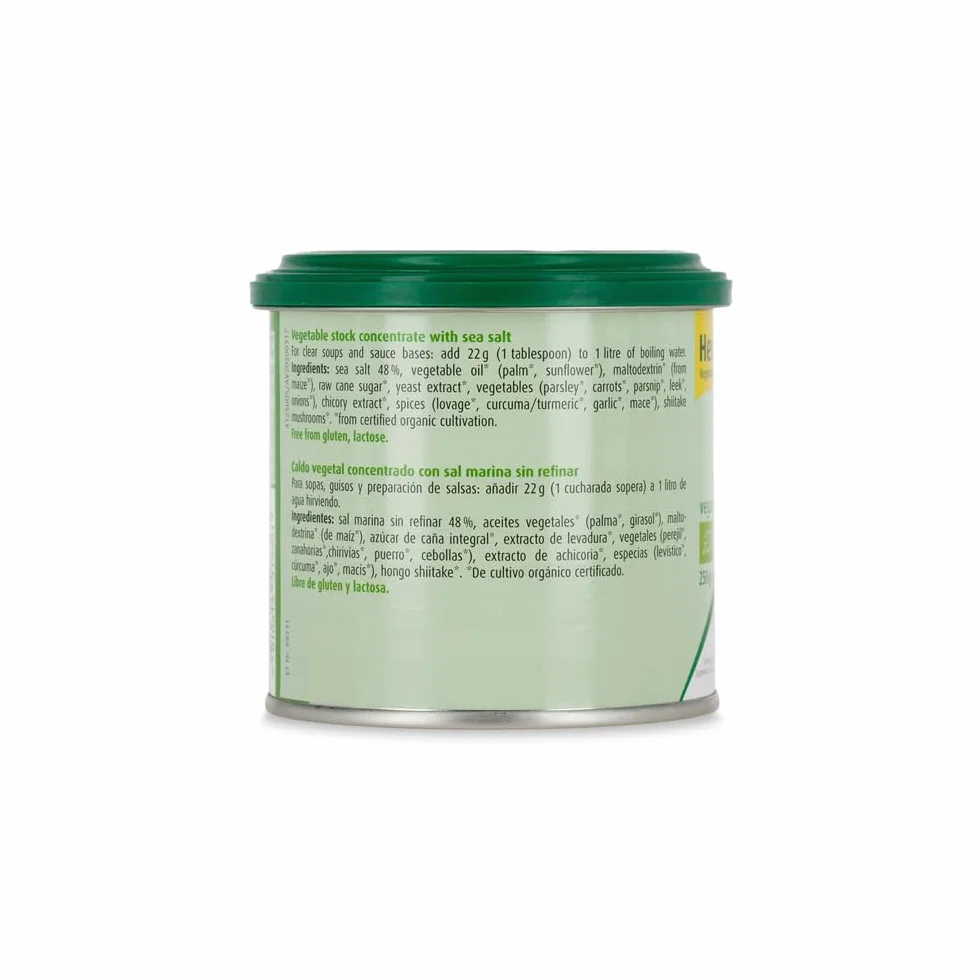 A.Vogel Herbamare Caldo Vegetal BIO 250g Sal Marina Pura Orgánico Vegano Sin Gluten