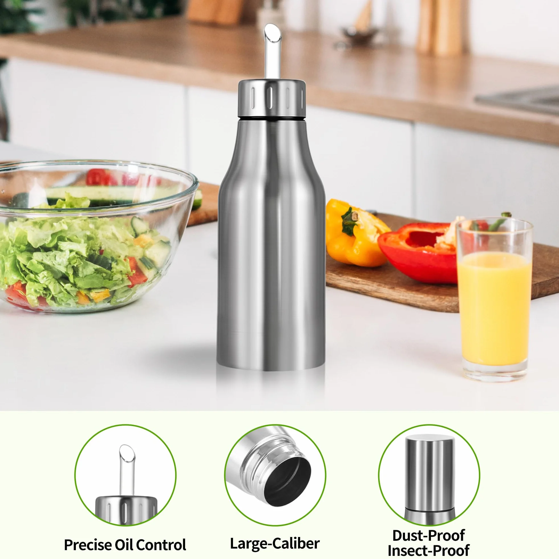 Botella dispensadora de aceite de acero inoxidable