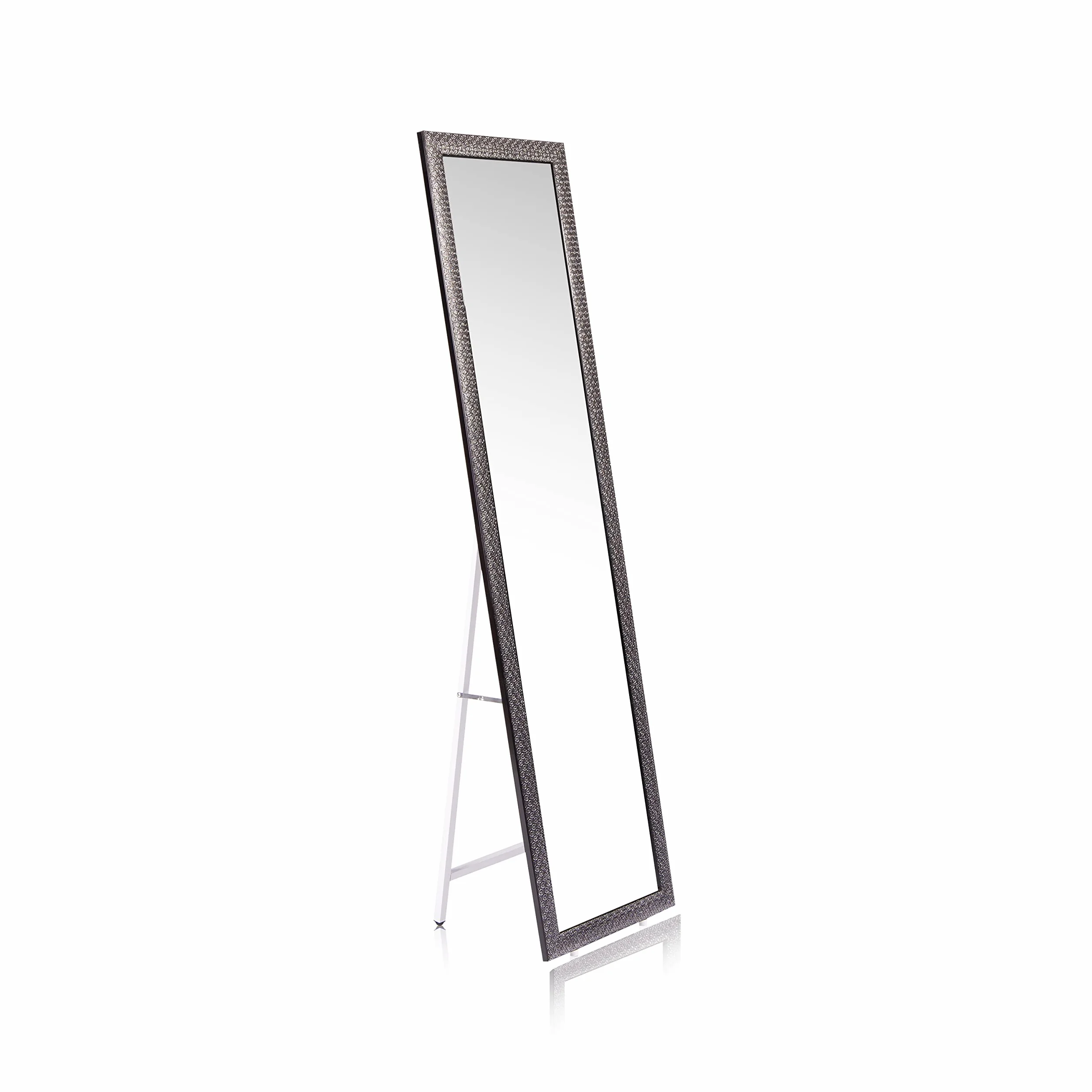 duehome Espejo Rectangular de Pie, Espejo Alto, Cardiff, Negro, 146.5 cm Alto x 38.5 cm Ancho