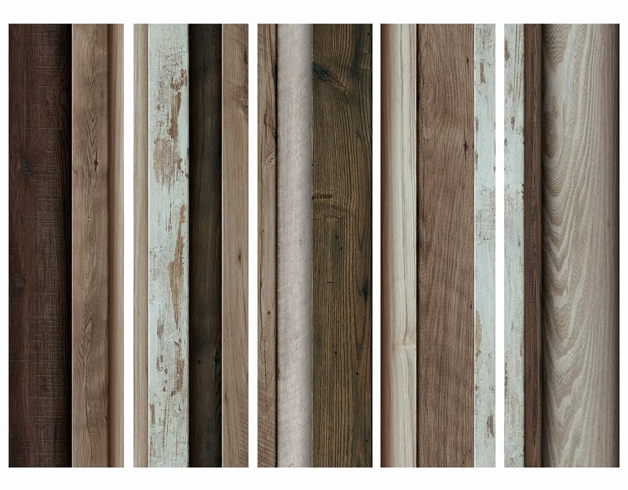 murando Biombo Madera 225x172 cm Impresion Unilateral en el Lienzo de TNT Decoracion Foto Biombo de Madera con Imagen Impresa Home Office Separador Madera Tablas Efecto 3D f-A-0455-z-c