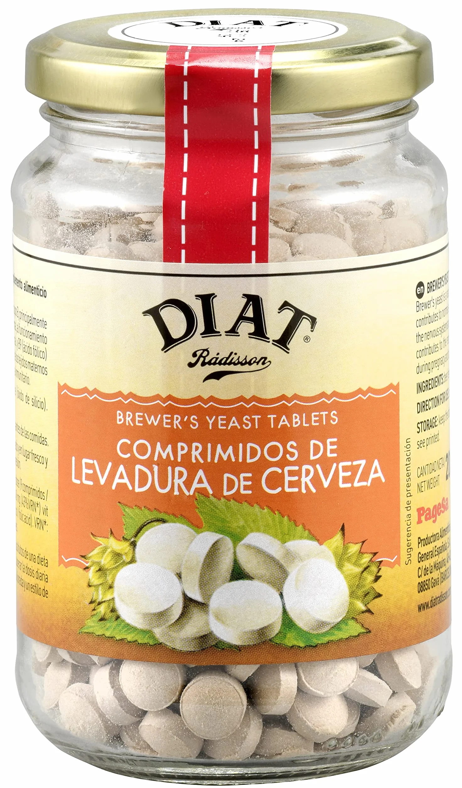 DIAT Radisson Comprimidos de Levadura de Cerveza Rico en Vitaminas Minerales y Proteínas Complemento Nutricional Natural Alto Contenido en Vitamina B