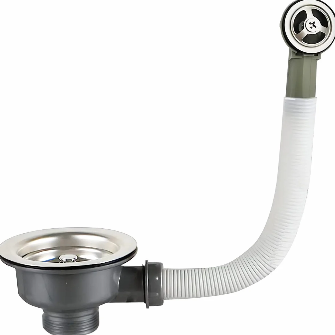 Qrity Fregadero Cocina 114 mm Colador Cesta 1½" Desagüe Rebosadero Acero Inoxidable