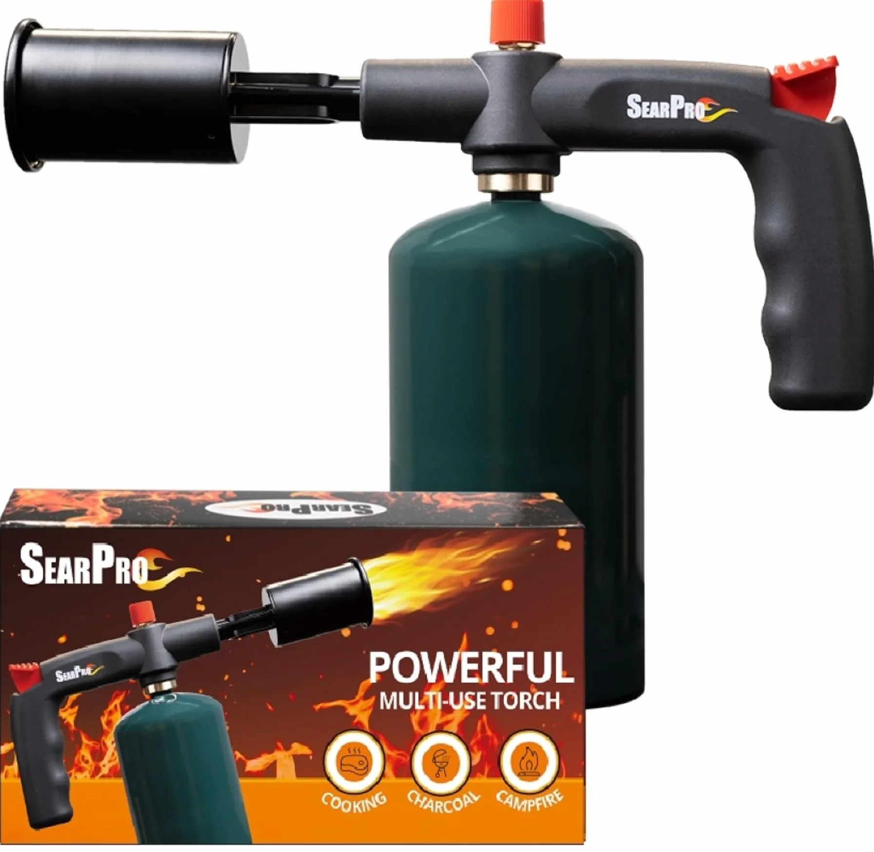 POWERFUL SearPro Encendedor de antorcha de carbón Dispositivos de cocina Sous Vide Antorcha de cocina Antorcha de cocina culinaria Encendedor de pistola de carne Antorcha de propano