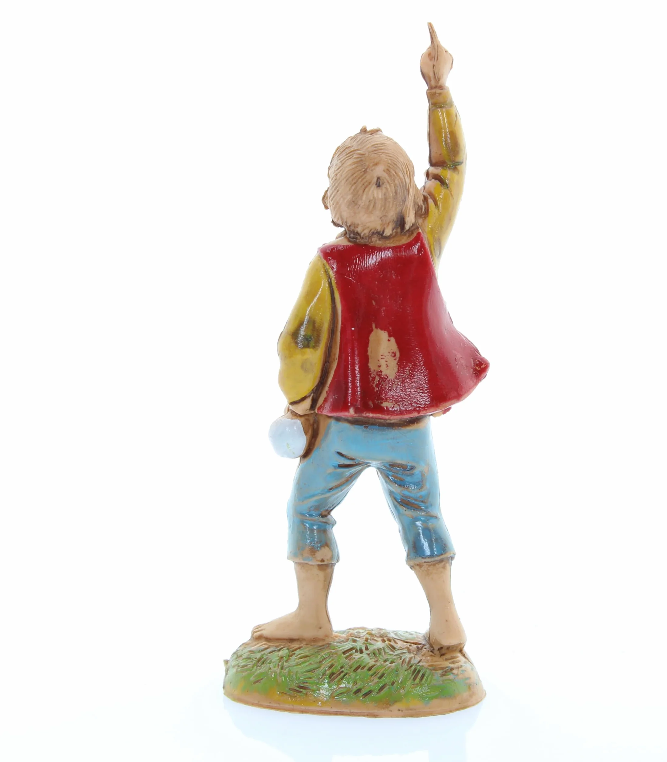Moranduzzo Niño con Dedo Levantado Belén 10 cm Escala 1:20 Figuras Indestructibles Estilo 700' Pintura Acabada a Mano