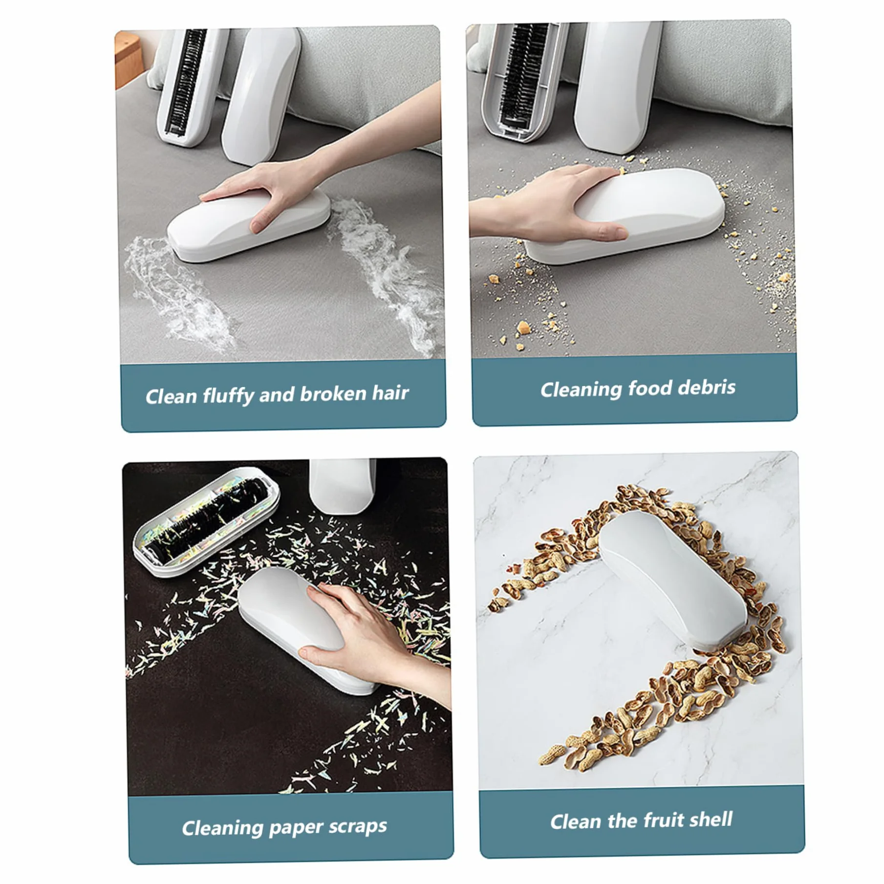 Barredora de Migas 2 Piezas Cepillo de Mano Ergonómico Cerdas PP Cáscara de Nuez ABS Limpieza Mesa Cama Sofá Alfombra