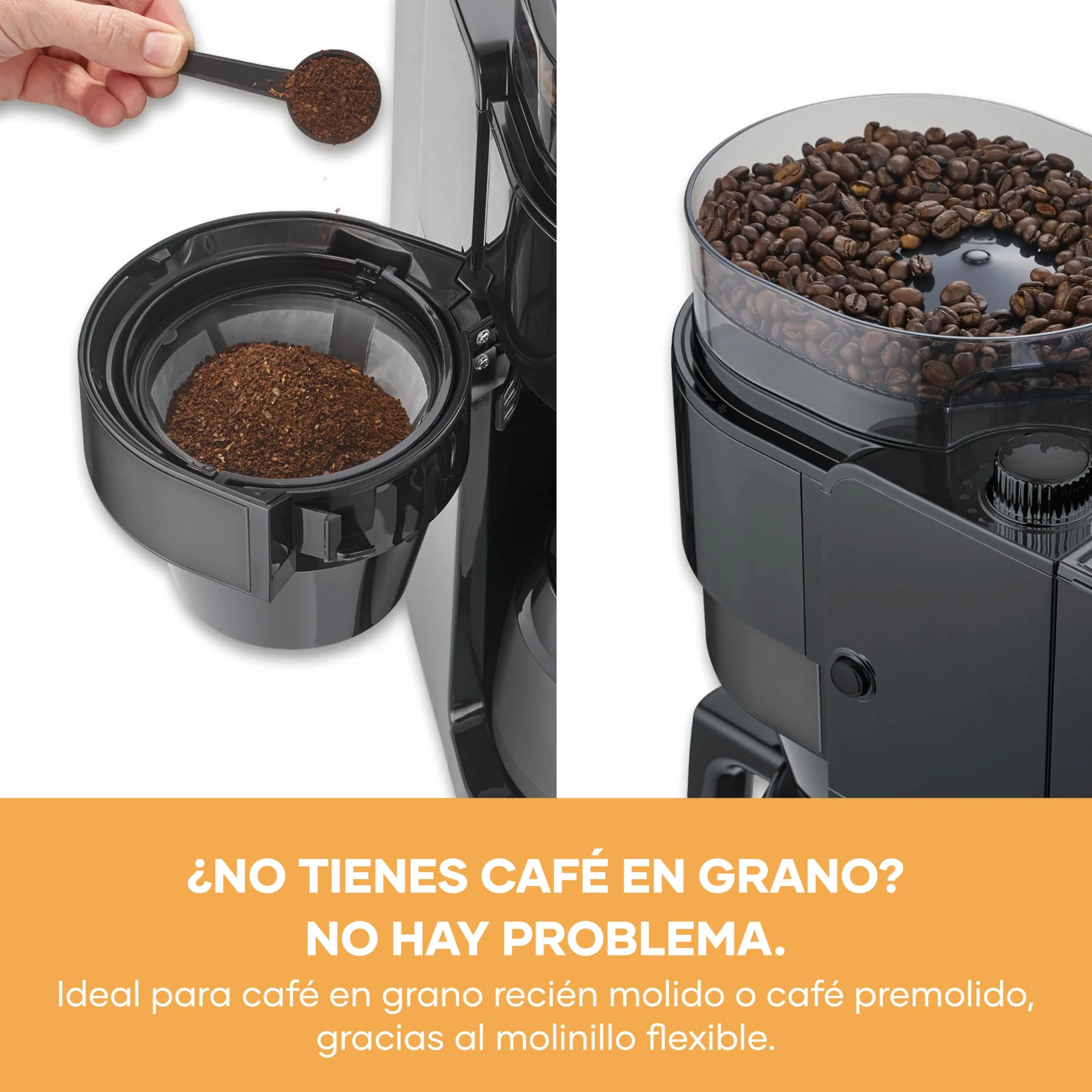 Severin de goteo con jarra térmica y molinillo, 1L de capacidad, hasta 8 tazas, sistema antigoteo, aroma intenso, apagado automática, pantalla LED, 900W, inox oscuro, negro, KA 4831
