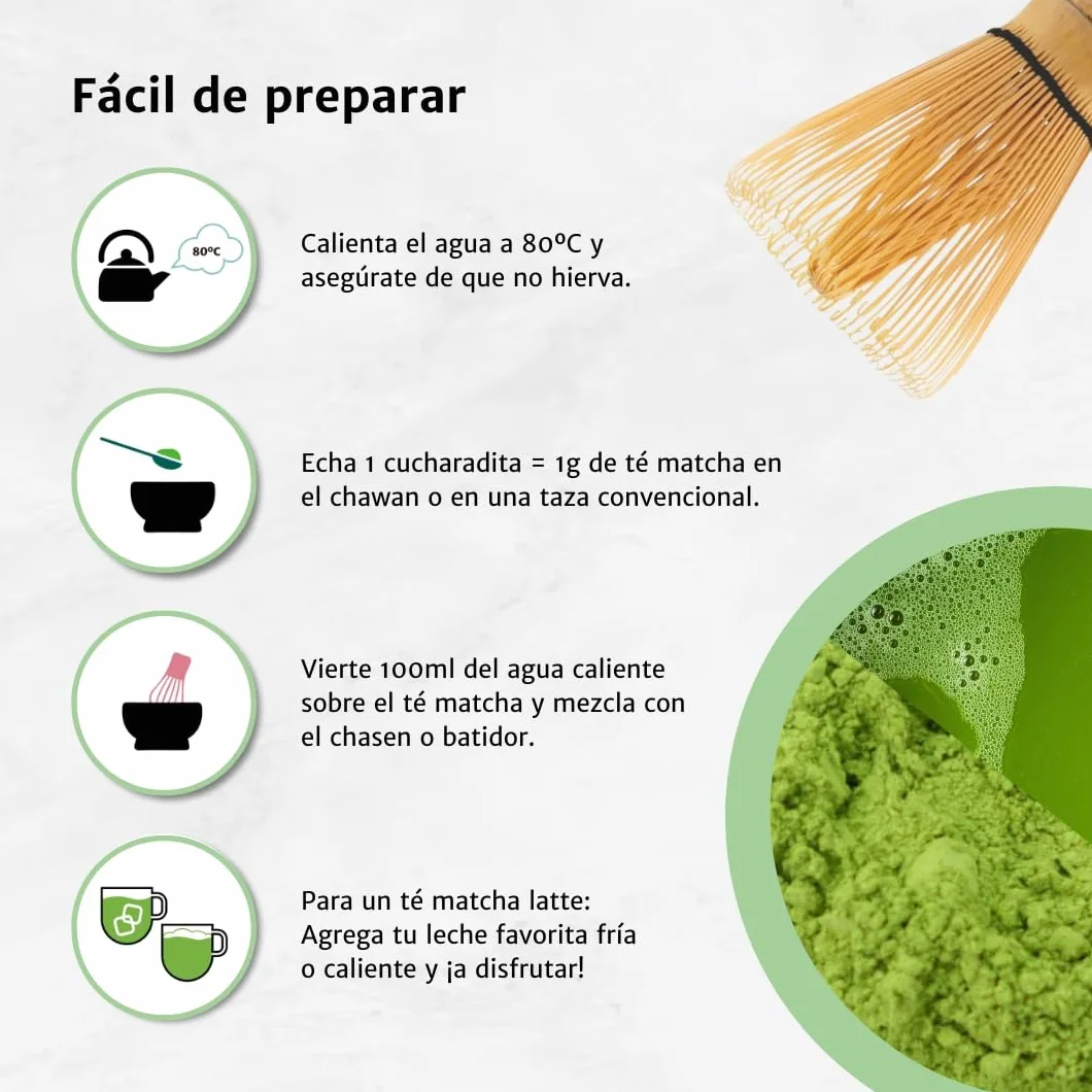 Té Matcha Premium en Polvo 100 gramos para 3 meses