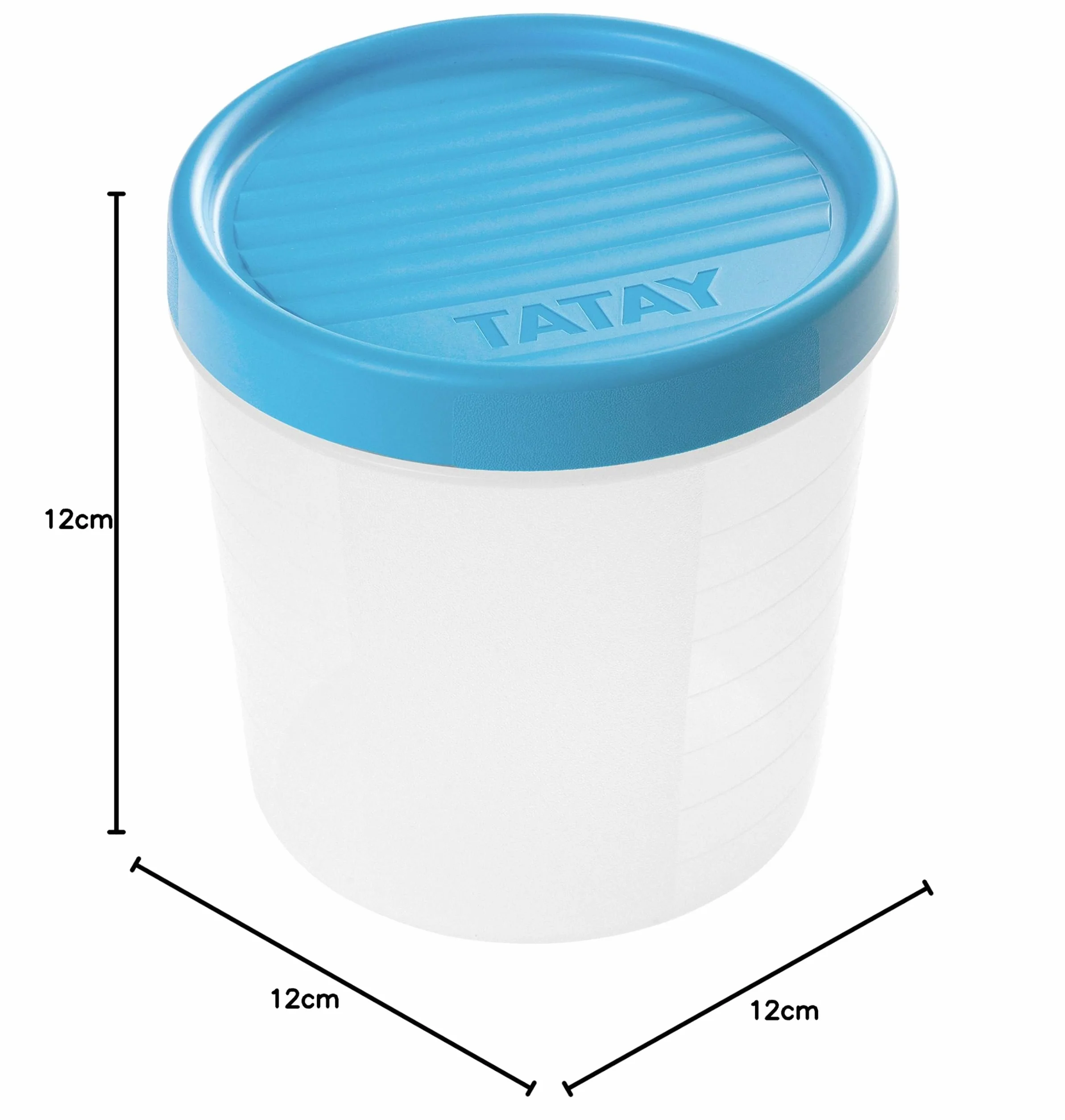 Tatay Tupper Hermético 1L Twist | Recipiente Hermético para Alimentos | Apto Microondas, Lavavajillas, Nevera | Plástico Libre de BPA | 12x12x12,5 cm, Azul
