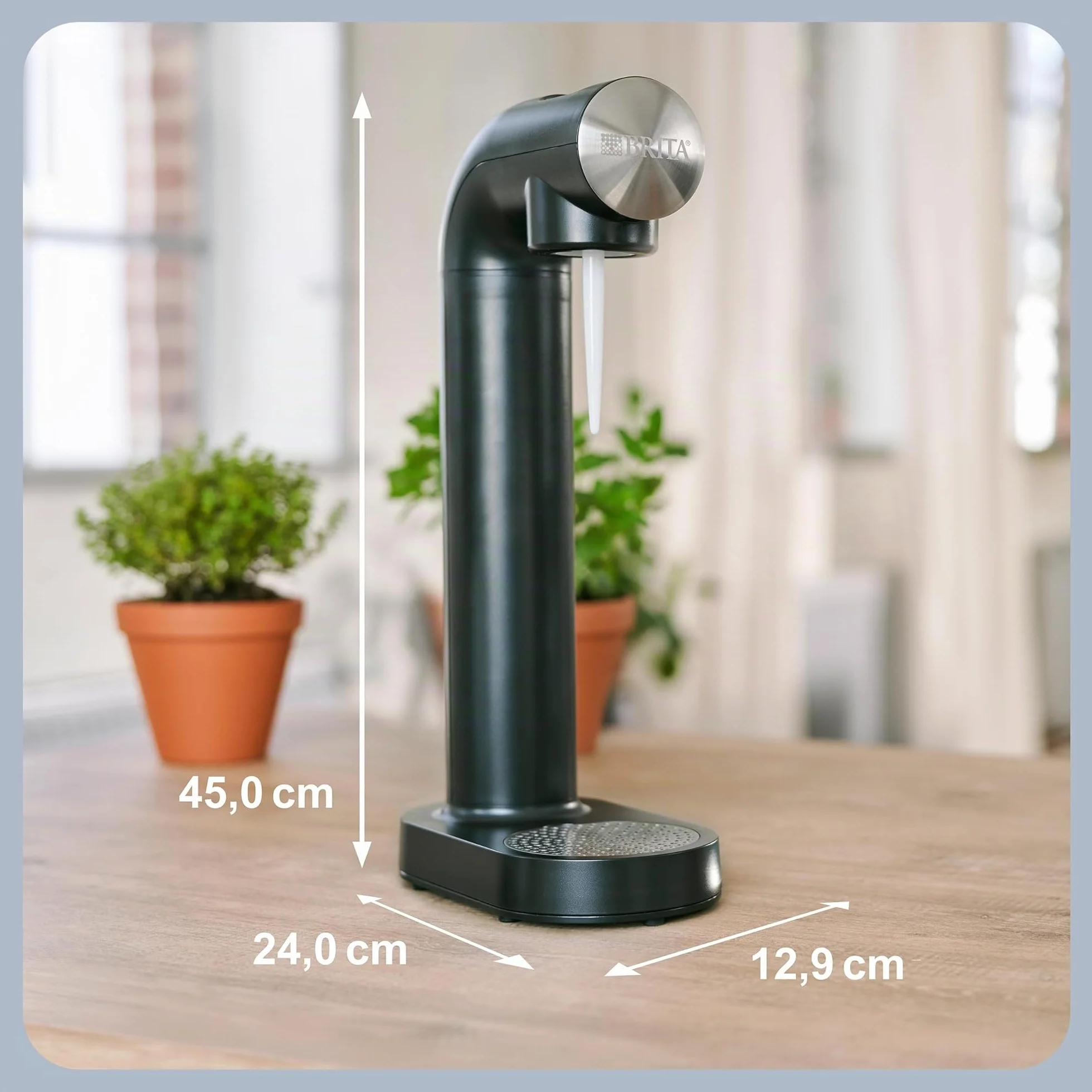 BRITA sodaONE Aireador de agua gas chispeante Negro con cilindro CO2 botella PET sin BPA