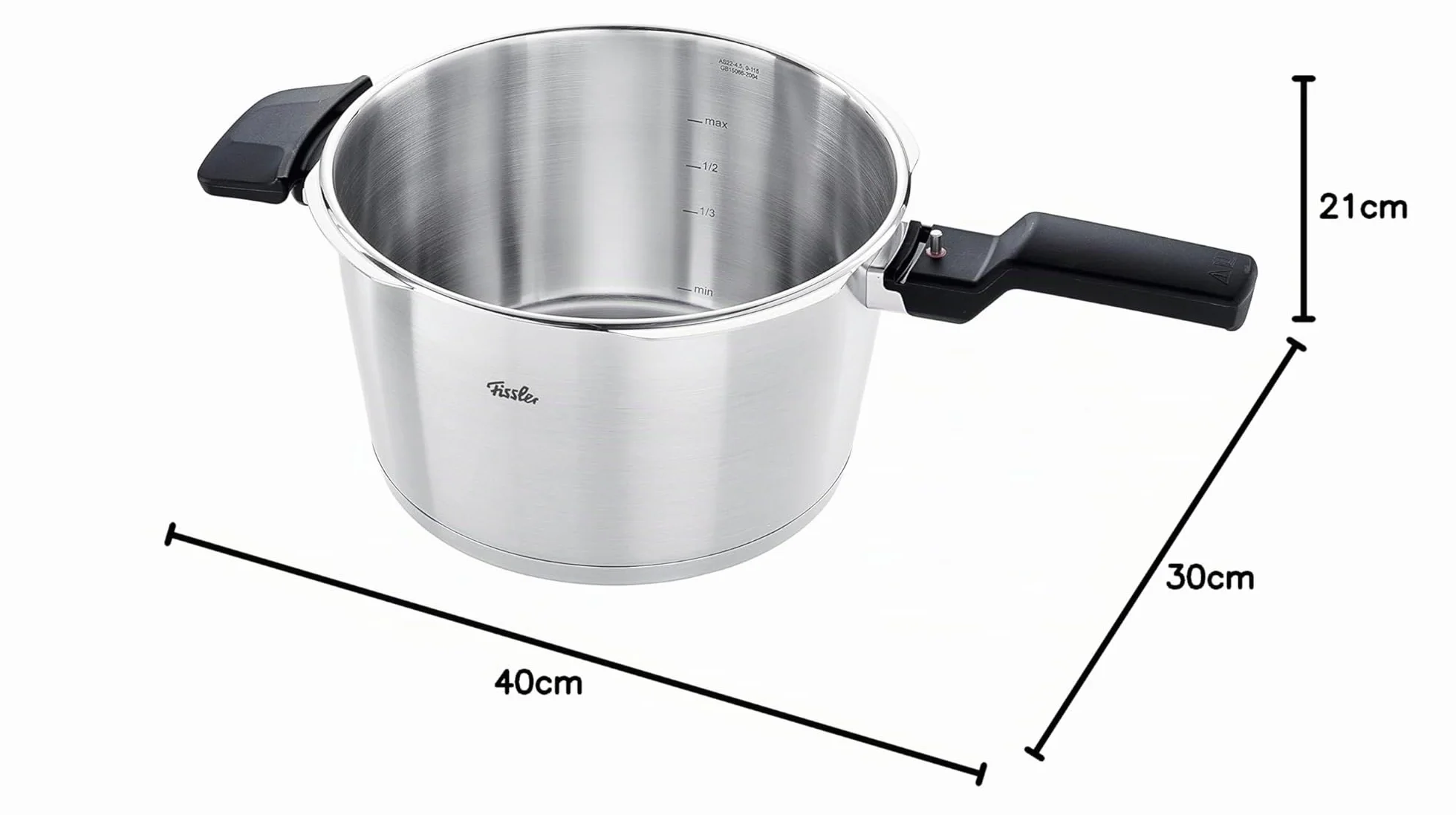 Fissler Vitaquick Premium Olla a Presión de 4,5 L y 22 cm de Diámetro, Acero Inoxidable, 2 Niveles de Cocción, Fabricada en Alemania, Inducción