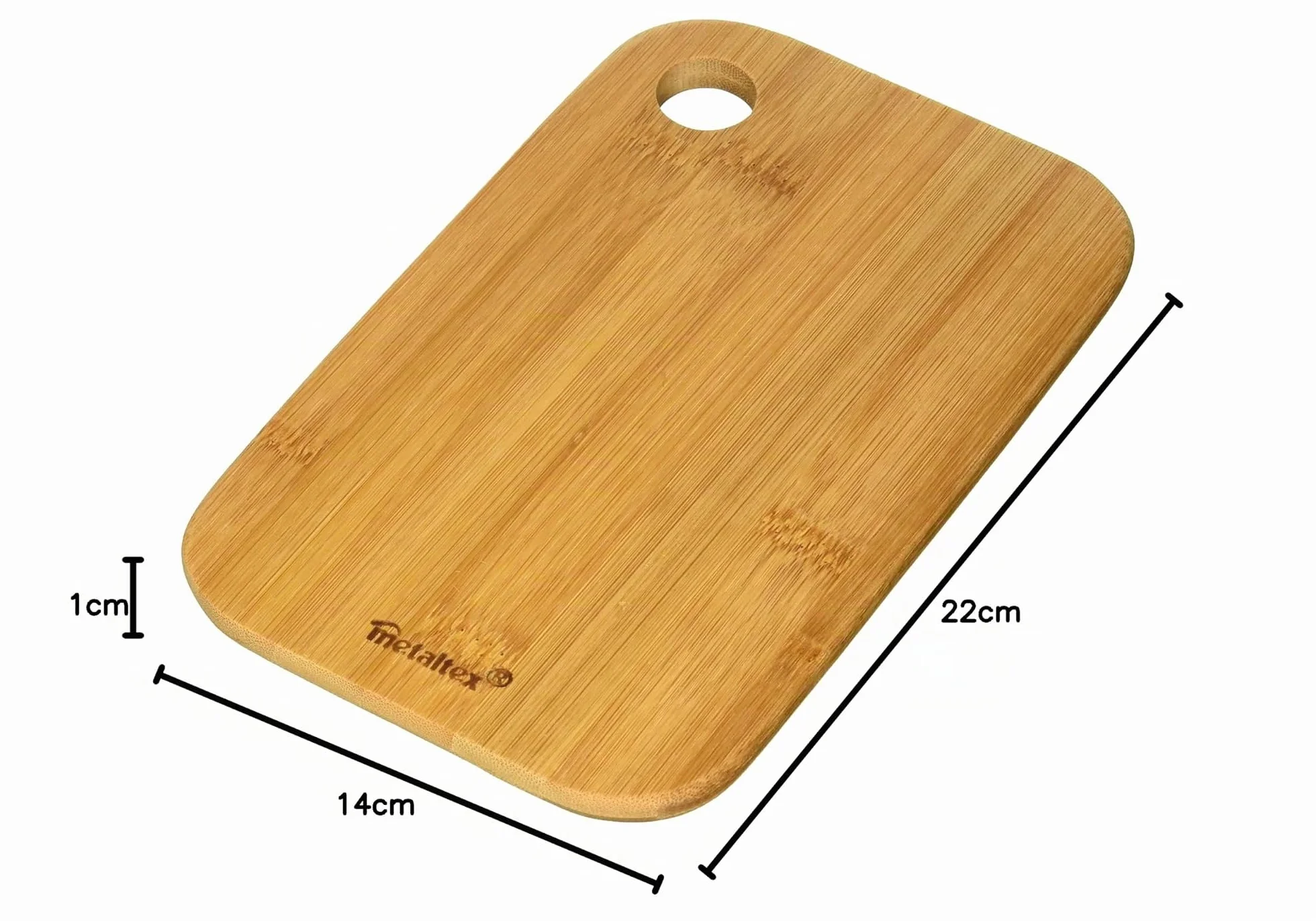 Metaltex Tabla de Cocina Corte de Bambú 22x14x1 cm
