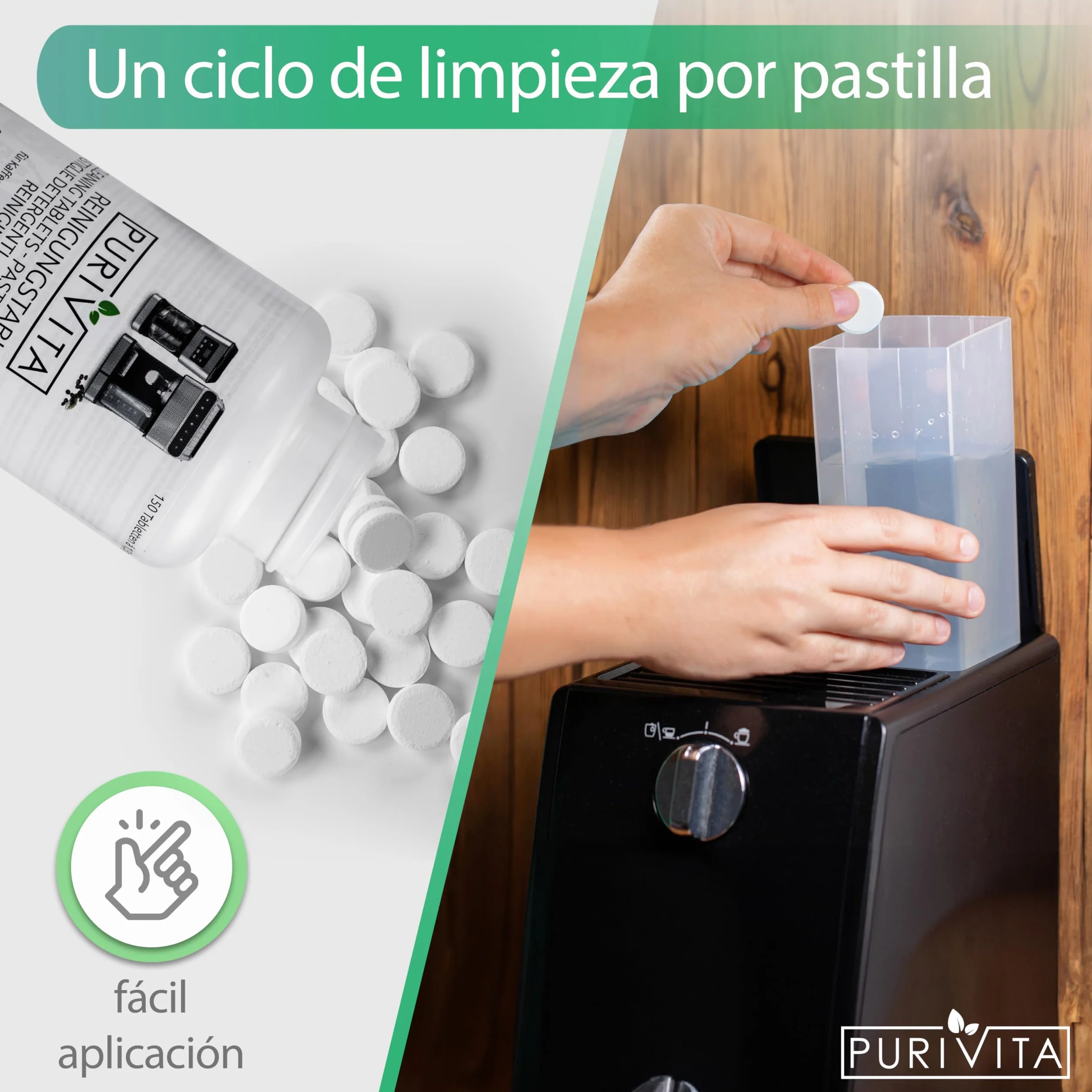 PURIVITA® Pastillas descalcificadoras para cafeteras Delonghi, Krups, Jura, Senseo, Nespresso - 30 pastillas