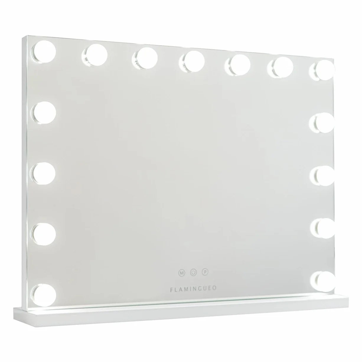Flamingueo Espejo Maquillaje con Luz LED 15 Luces 3 Modos Intensidad Ajustable Control Táctil 58x12x43cm