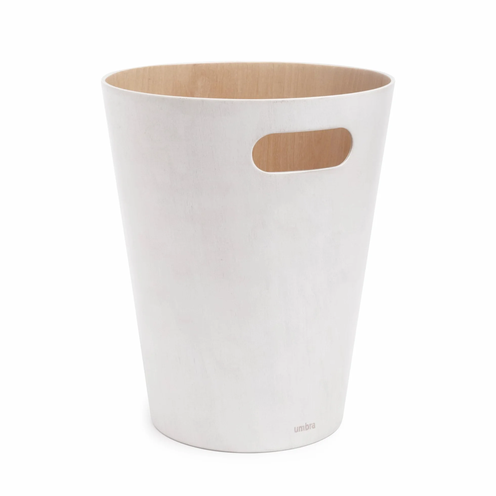 Umbra Woodrow Cesto de basura, con capacidad de 7.5 l, Blanco/Natural