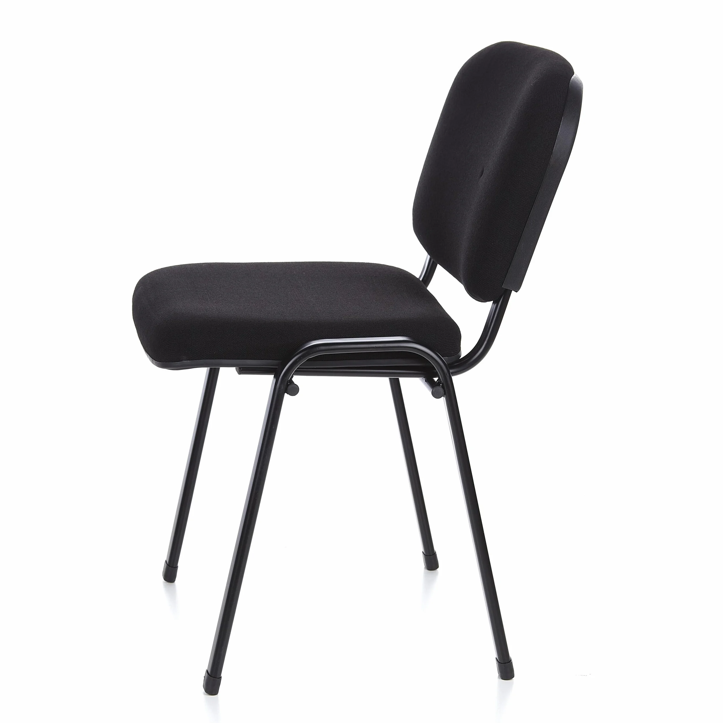 hjh OFFICE 704000 Silla de confidente XT 600 Tela Negro, Silla visitante, tapizadas, Respaldo ergonómica, Apilable