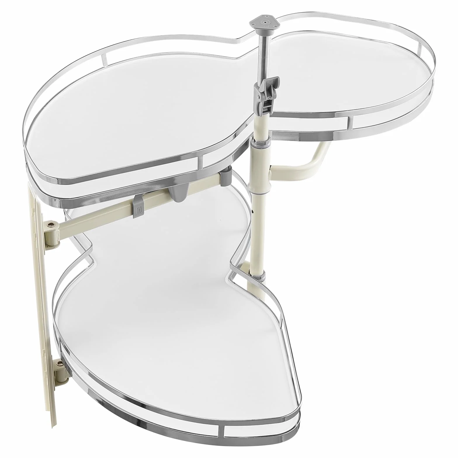 VEVOR Armario de Esquina con Bisagras Abatibles a la Izquierda, Organizador Extraíble para Armarios con Bisagra, Bandeja Abatible de 2 Niveles con Altura Ajustable, a la Izquierda, 850 x 490 x 780 mm