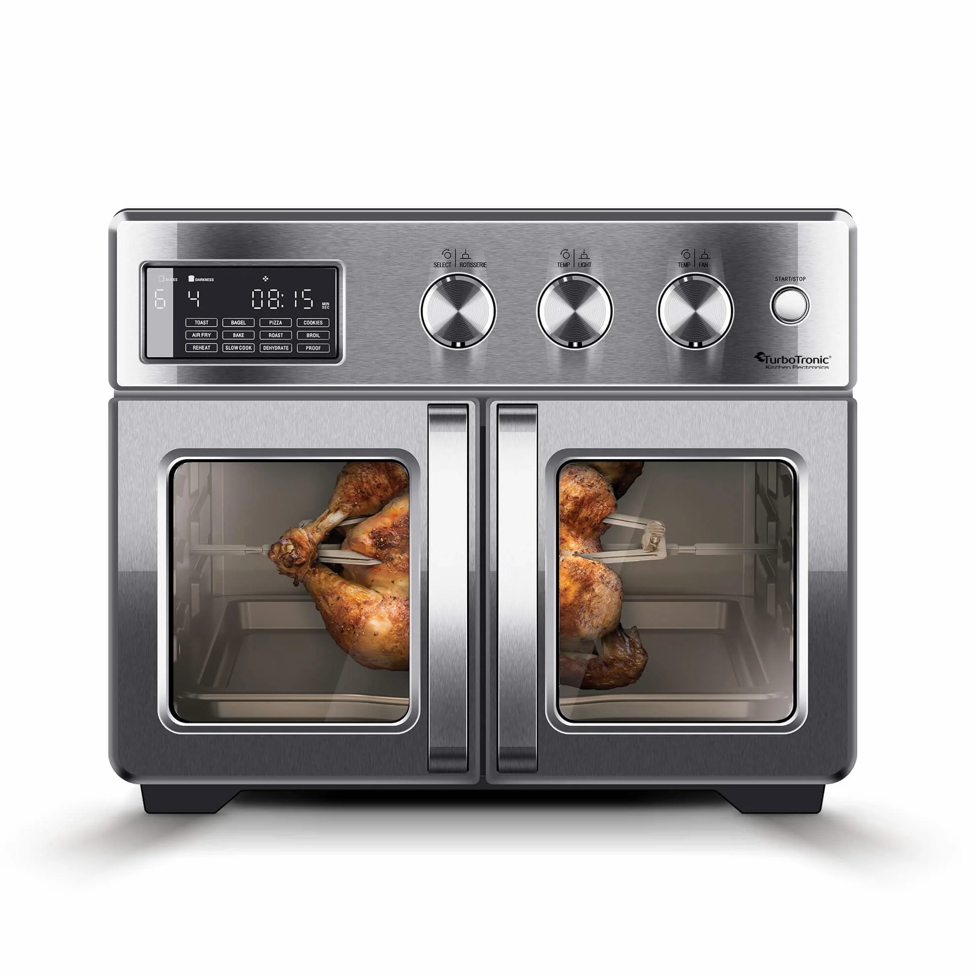 TurboTronic Horno Digital 32L 4en1 Asador Giratorio Freidora de Aire