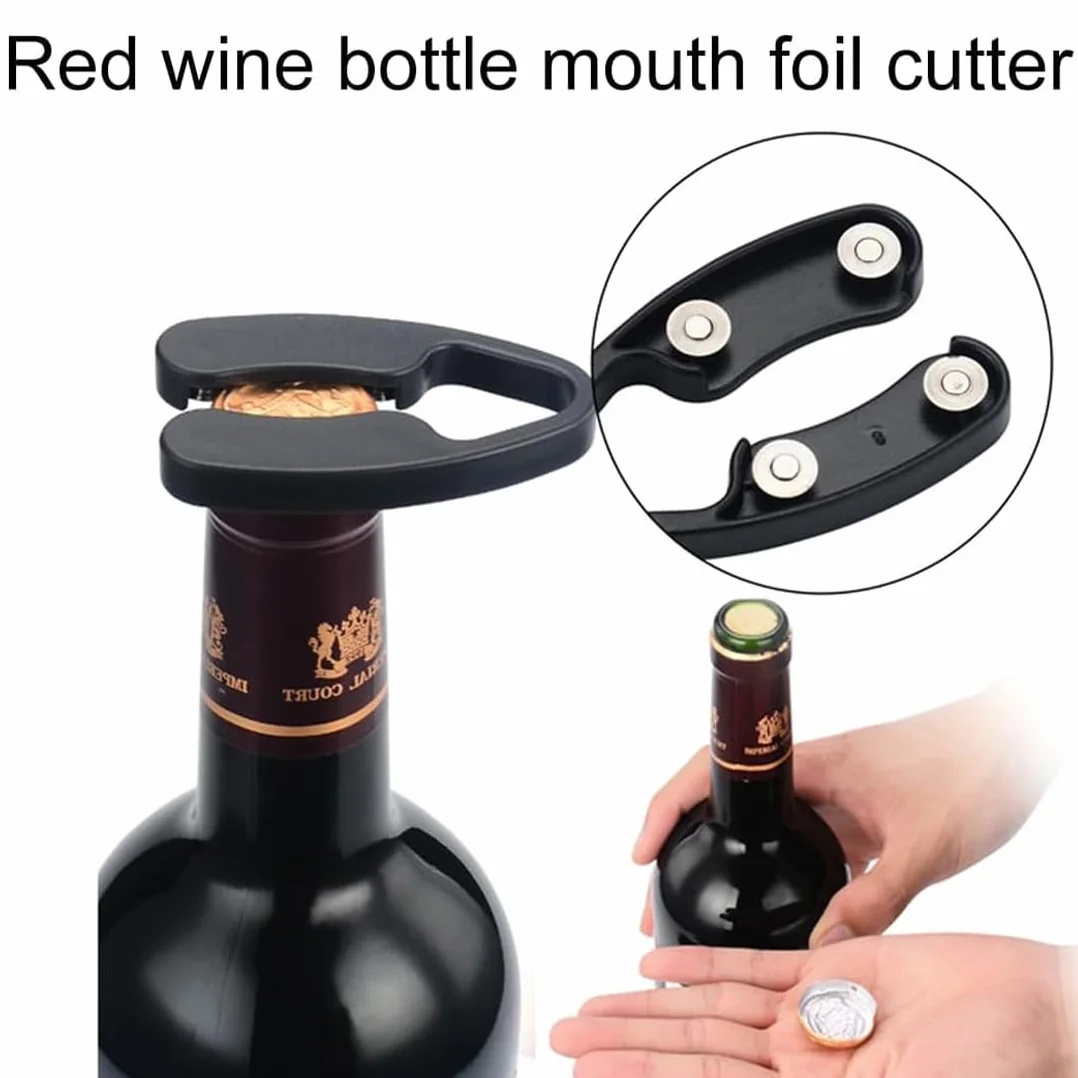 4 Piezas Cortador Papel Vino,Cortador Cápsulas para Botellas Vino,Cortacápsulas de Aluminio para Fiestas,Campamentos,Bodas