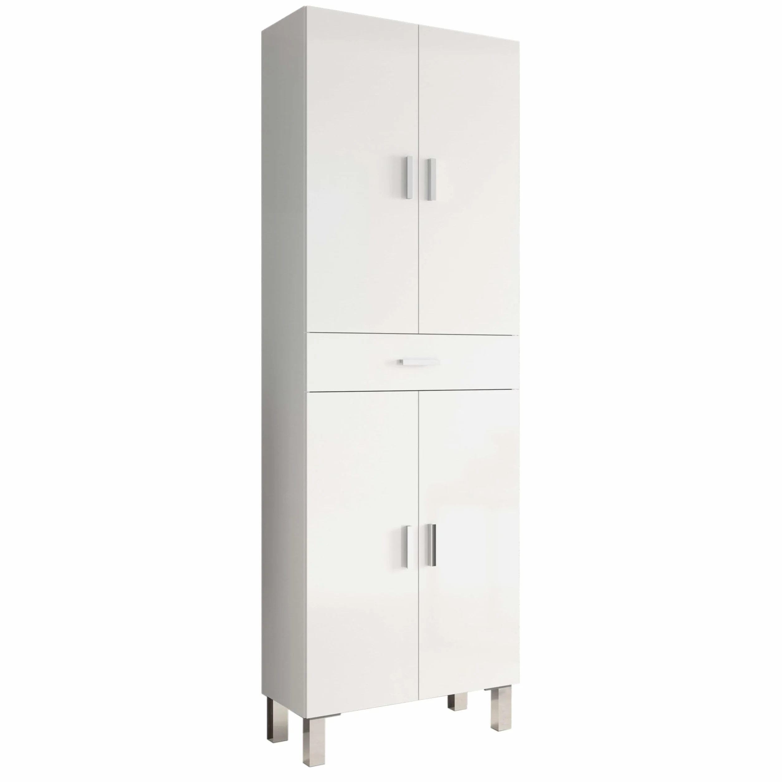 ARKITMOBEL Columna de Baño Grande 4 Puertas 1 Cajón Blanco Brillo 182x60x29 cm Modelo Aruba