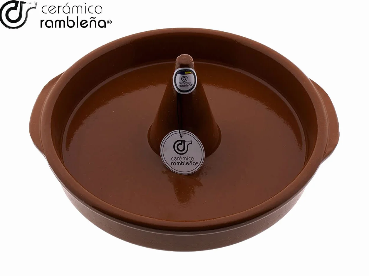 CERÁMICA RAMBLEÑA | Asador de Pollos de Barro Refractario | 34x32x12 cm