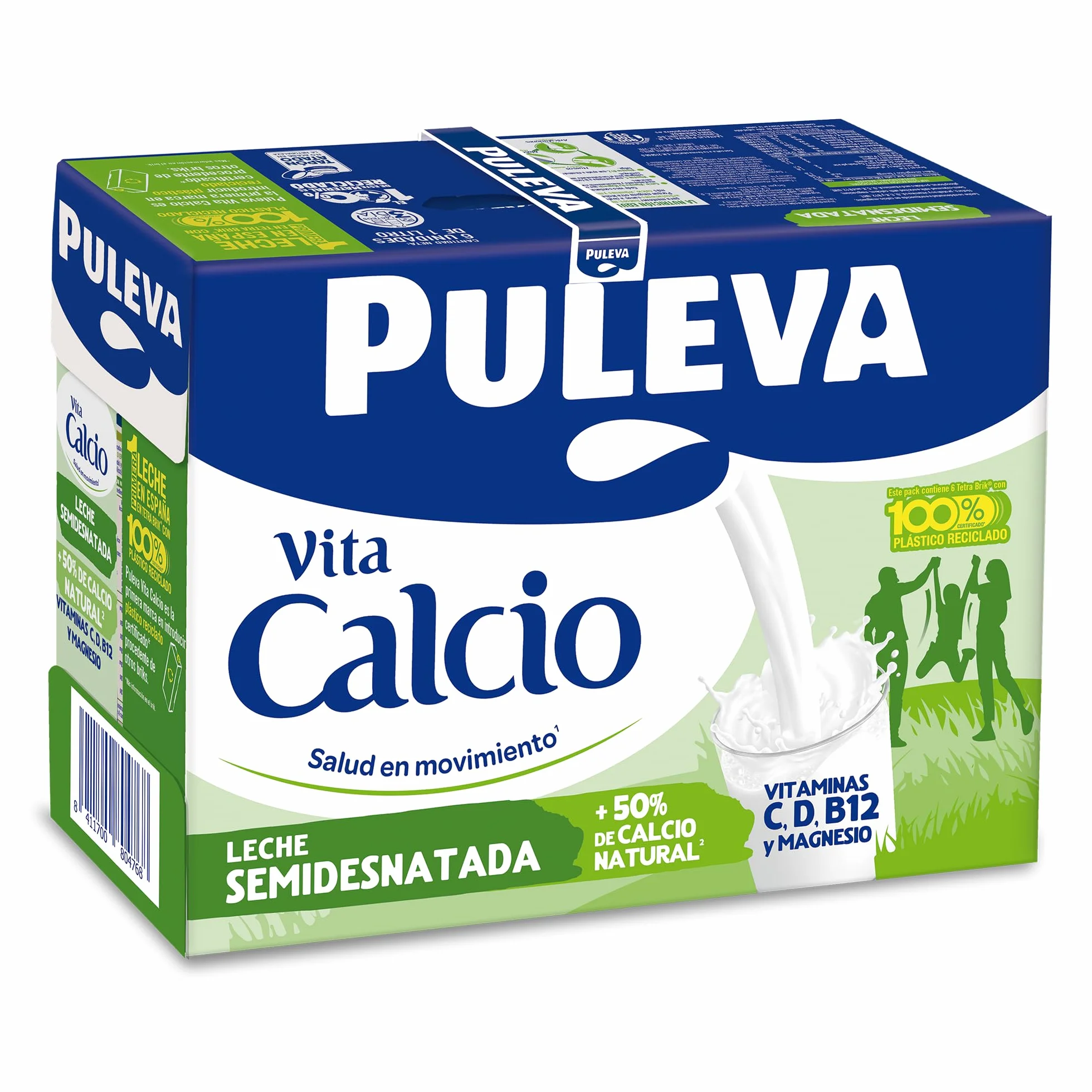 Puleva Calcio Leche Semidesnatada Pack 6 x 1Lt