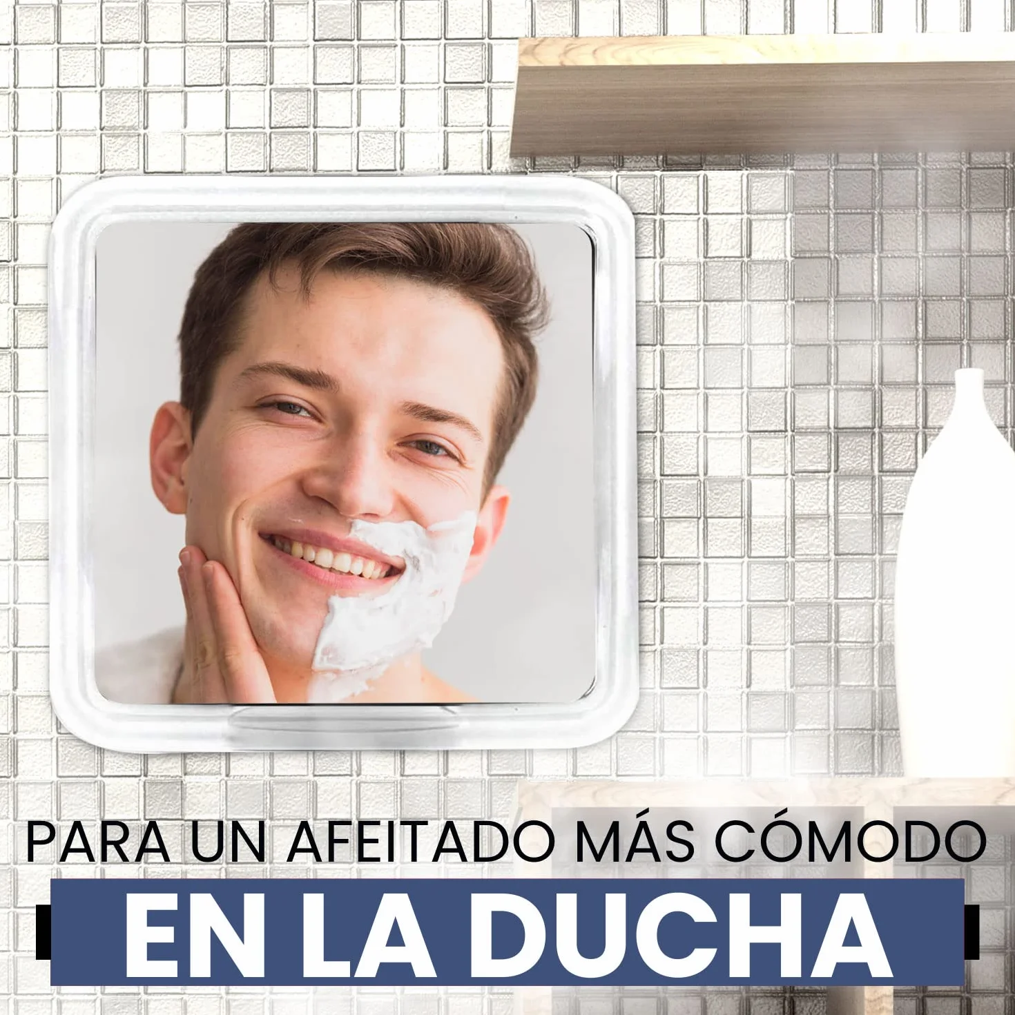 Mirrorvana Espejo de Ducha antivaho 16x16 cm irrompible para baño