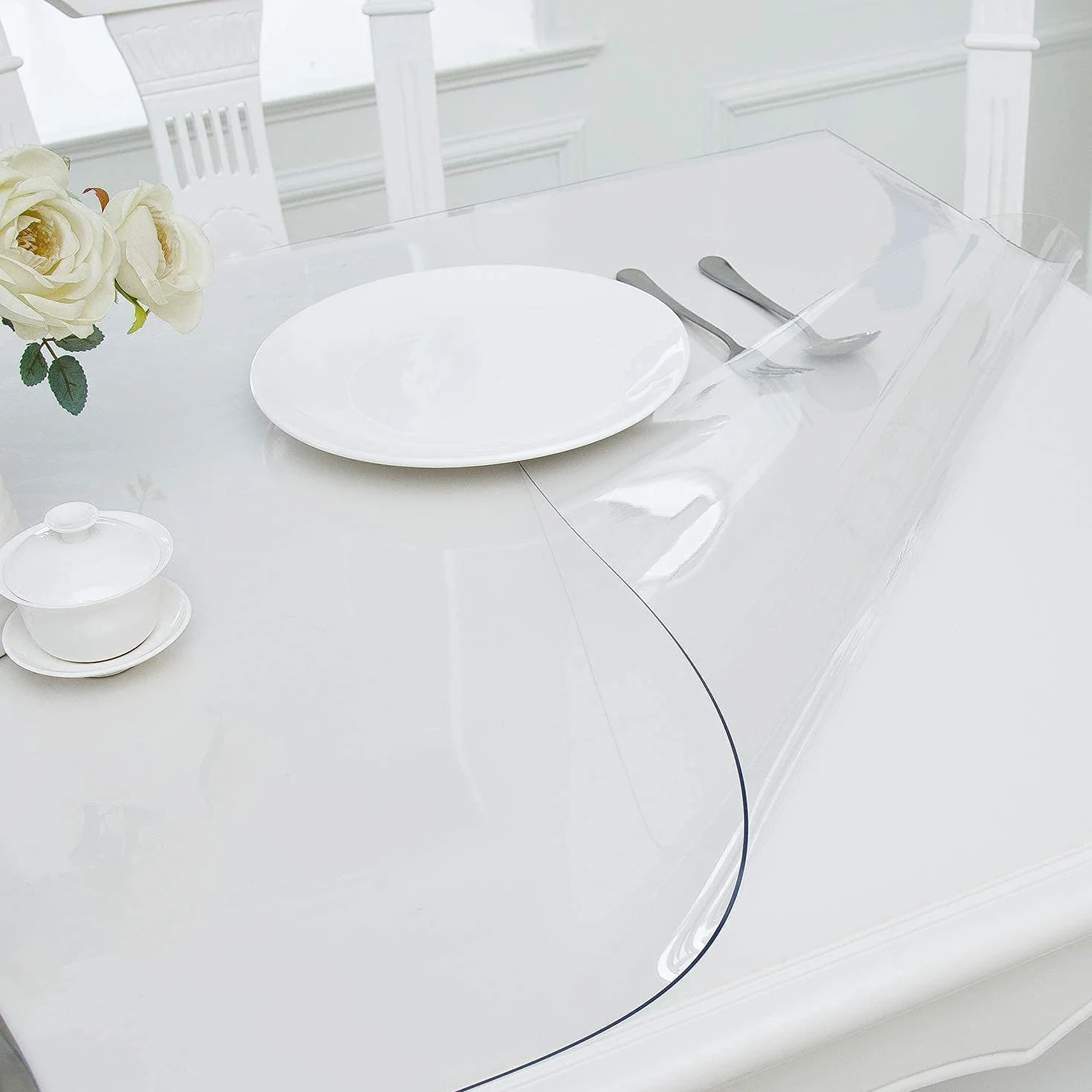 Mantel Mesa Antimanchas Mantel Transparente Mesa Rectangular PVC Protector Mesa Impermeable Cristales A Medida Mantel Mesa para Mantel Mesa Comedor y Mesa Cocina,40 x 72 Inch(101x182cm)