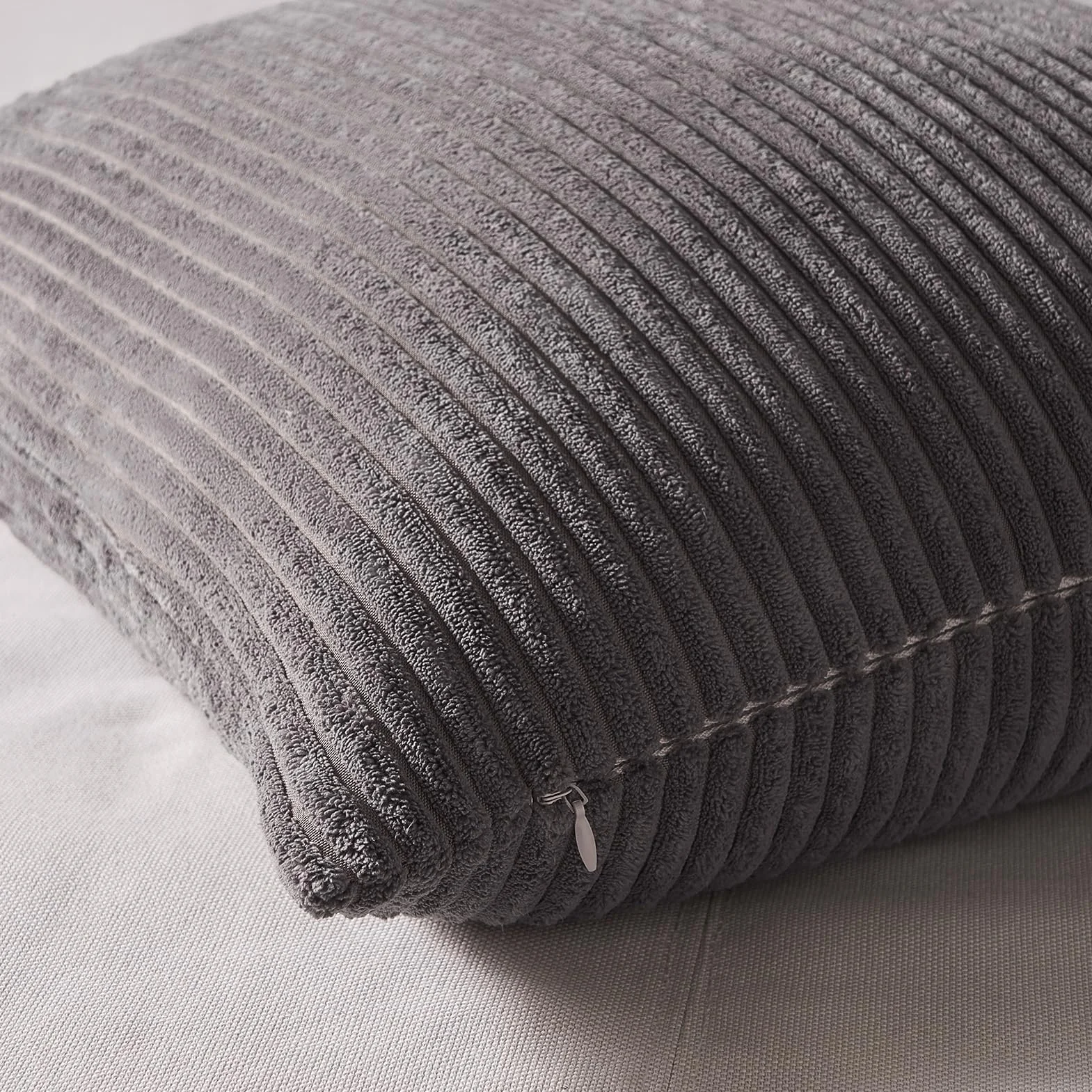 Topfinel Fundas de Cojines 4 Piezas 50x50 Pana Gris para Sofa Cama Salon