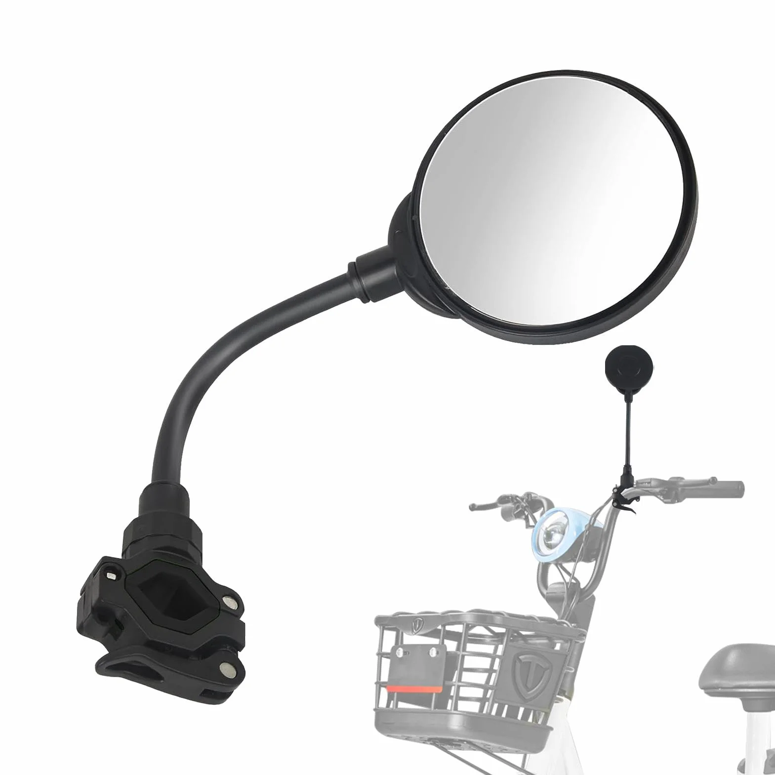 Espejo giratorio flexible para cochecito de bebé, visión de seguridad de gran angular, montaje seguro, diseño ajustable, espejo de seguridad convexo fácil de instalar