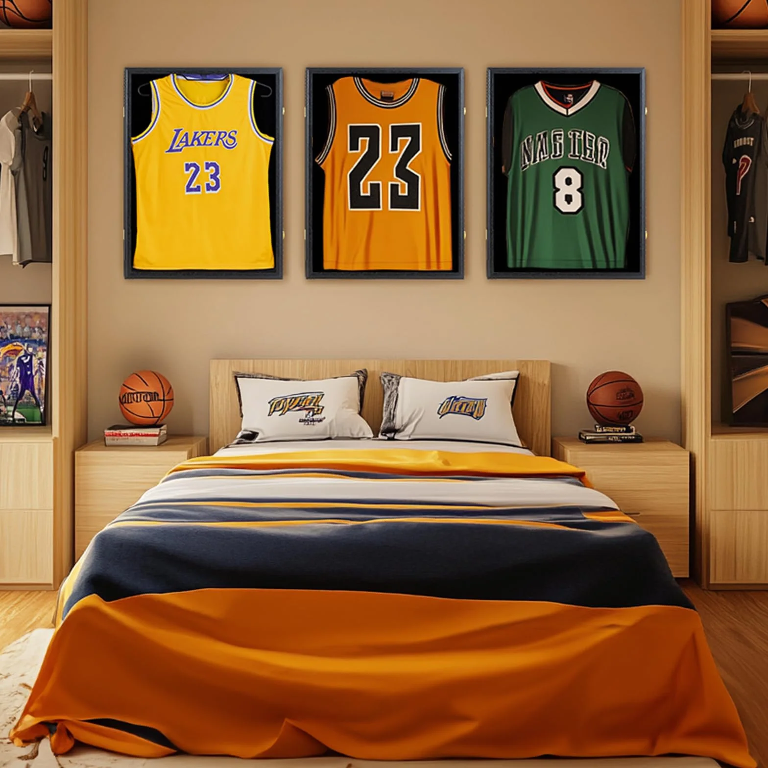 Marco de camiseta de fútbol de 70 x 90 cm, marco 3D, marco de objetos grandes, para adultos, hockey sobre hielo, fútbol, baloncesto, camiseta negra