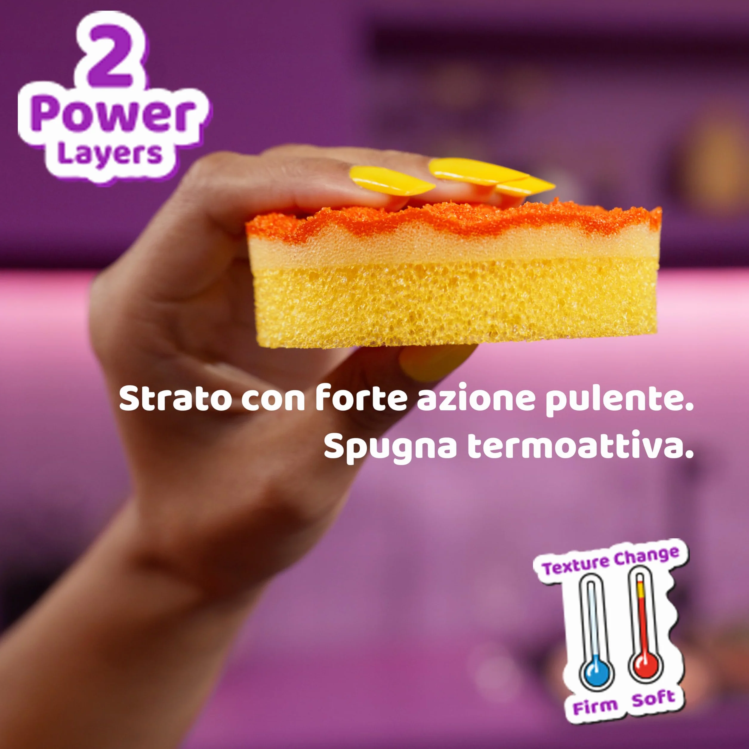 Punch de Esponja, Pack de 4 – Rectores potentes y Flexibles, Multiusos sin arañazos, con Perfume Fresco. Ideal para Cocina, baño y Exterior. Limpieza Diaria eficaz.