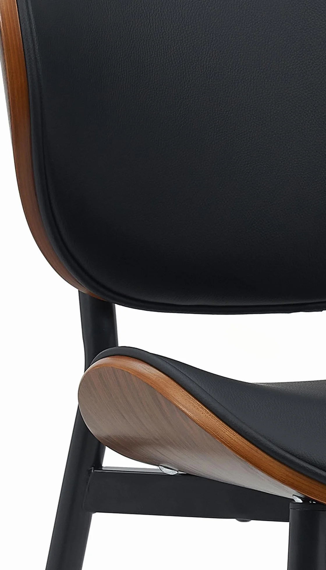 CLP Juego de 2 Sillas de Visita Enid con Respaldo y Tapizado - Sillón de Comedor Polipiel o Tela, Color Nuez/Negro