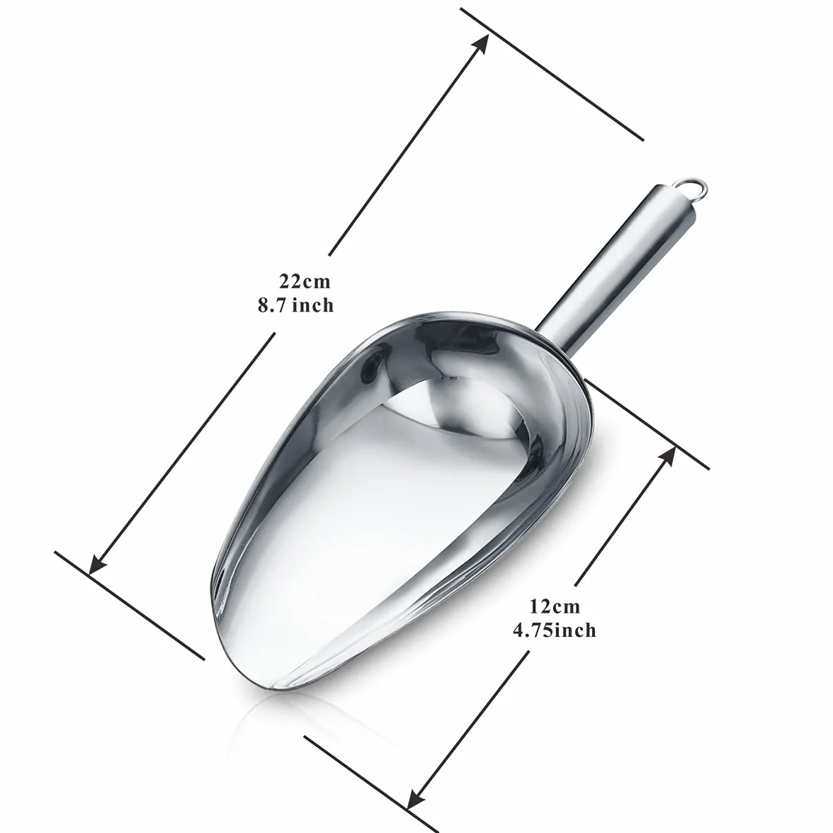 Berglander cuchara de hielo 6 oz paleta metal para máquina de hielo multiusos