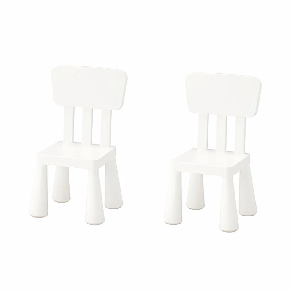 Ikea Mammut Kids - Silla infantil para interiores y exteriores, color blanco, paquete de 2