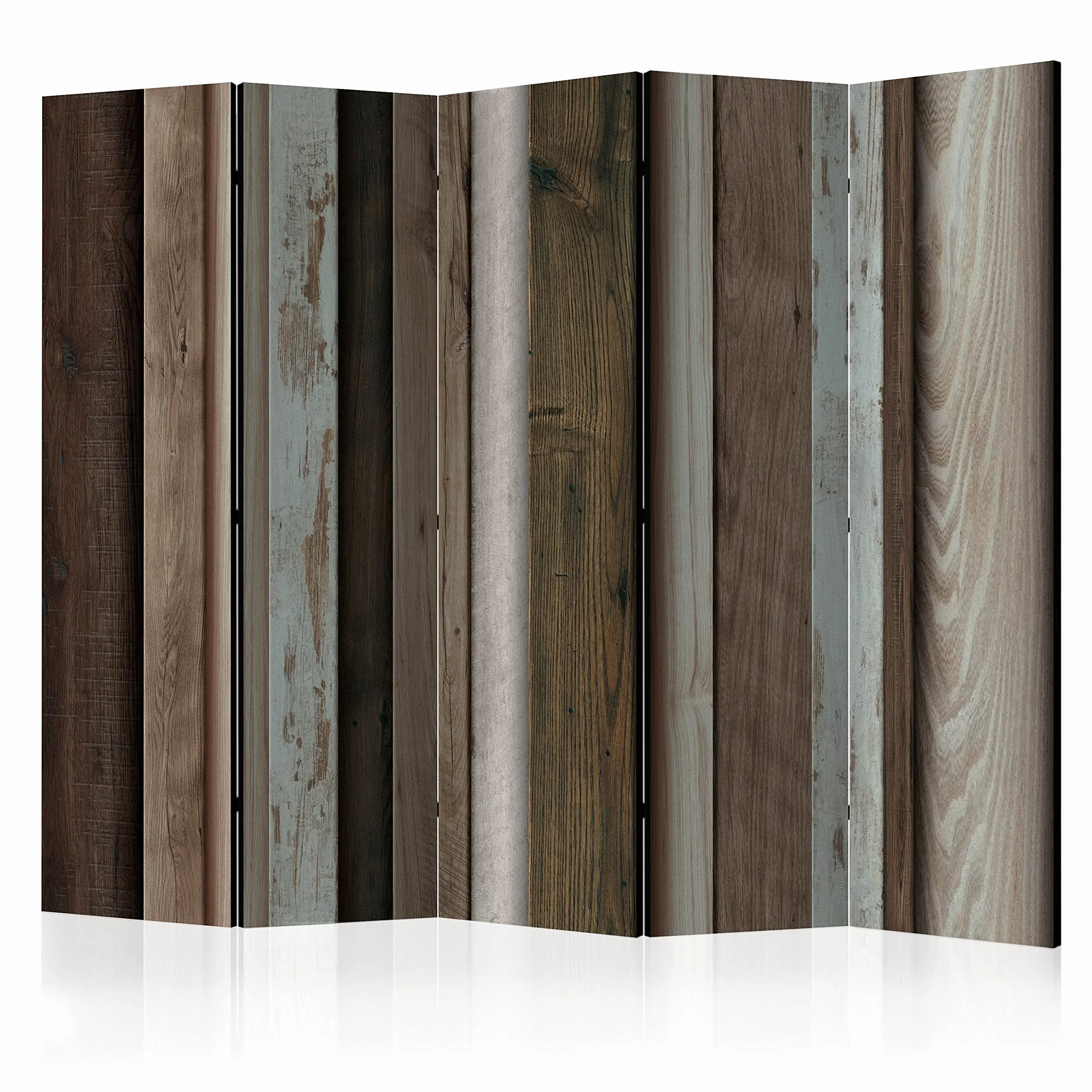 murando Biombo Madera 225x172 cm Impresion Unilateral en el Lienzo de TNT Decoracion Foto Biombo de Madera con Imagen Impresa Home Office Separador Madera Tablas Efecto 3D f-A-0455-z-c