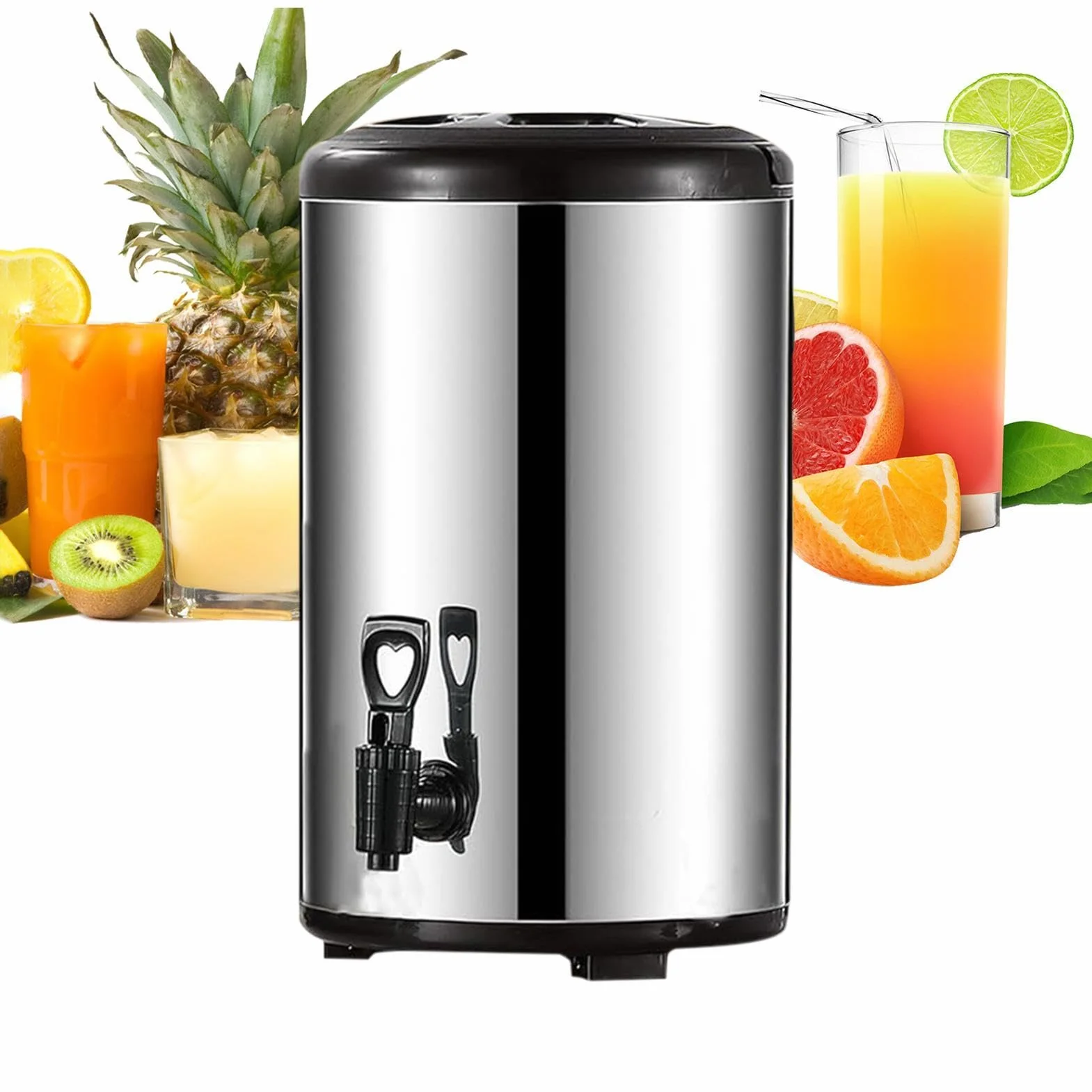 Dispensador De Bebidas con Grifo y Recipiente de de Doble Pared | Jarra Térmica de Acero Inoxidable de Gran Capacidad para Agua Caliente para Bebidas Frías y Calientes Té Leche