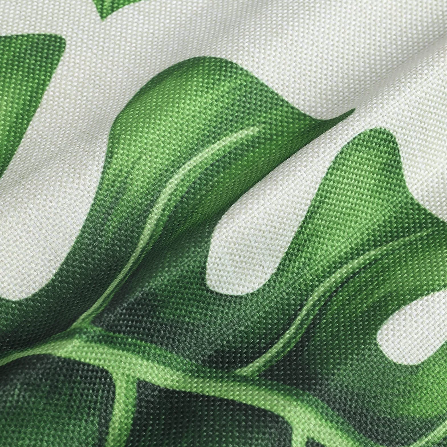 Bonhause Funda de Cojín Hojas Tropical 45 x 45 cm Verde Poliéster Lino