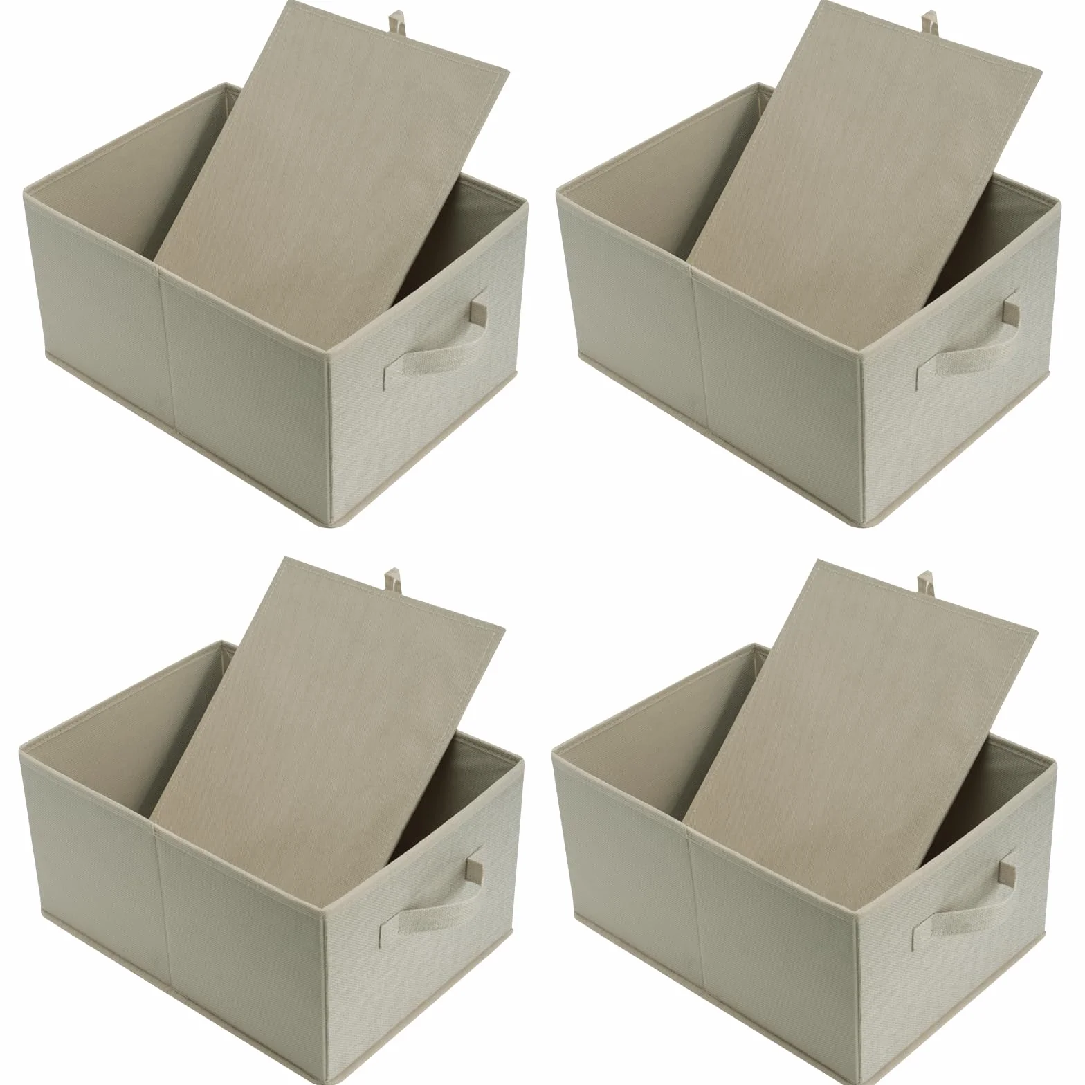 JAKAGO Cajas de almacenamiento plegables para armario, paquete de 4 unidades, organizador de almacenamiento de tela superior de 39 x 29 x 20 cm, organizador de cajones de ropa para ropa, camisas