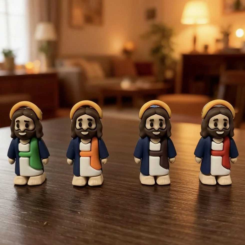 Mini figuras de Jesús a granel, estatuas de TinyJesus para huevos de Pascua, muñeca religiosa de bolsillo