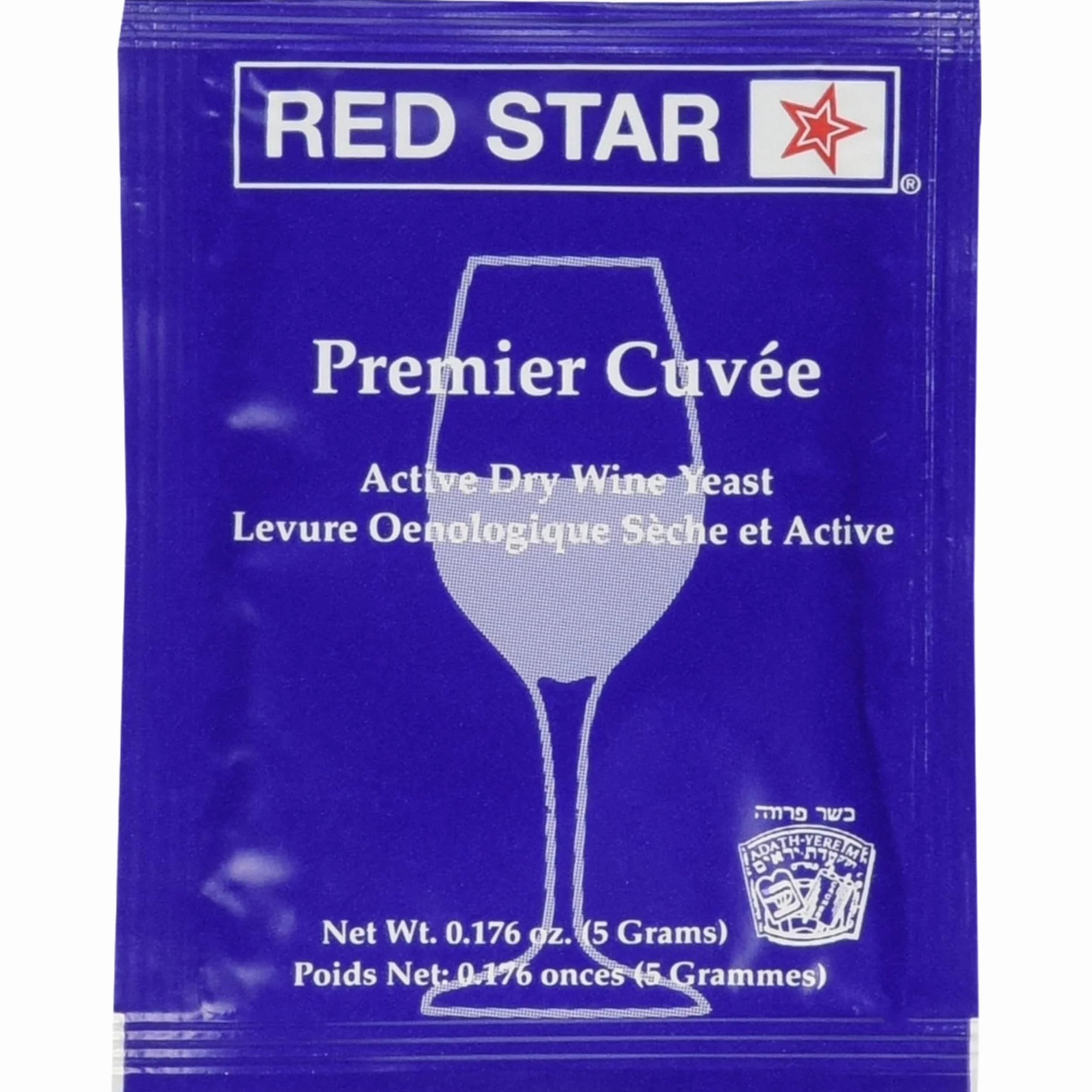 Red Star Levadura de Vino Premier Cuvée Paquete de 5 - Saccharomyces cerevisiae 5 g para Hacer Vino Sidra Hidromiel Kombucha