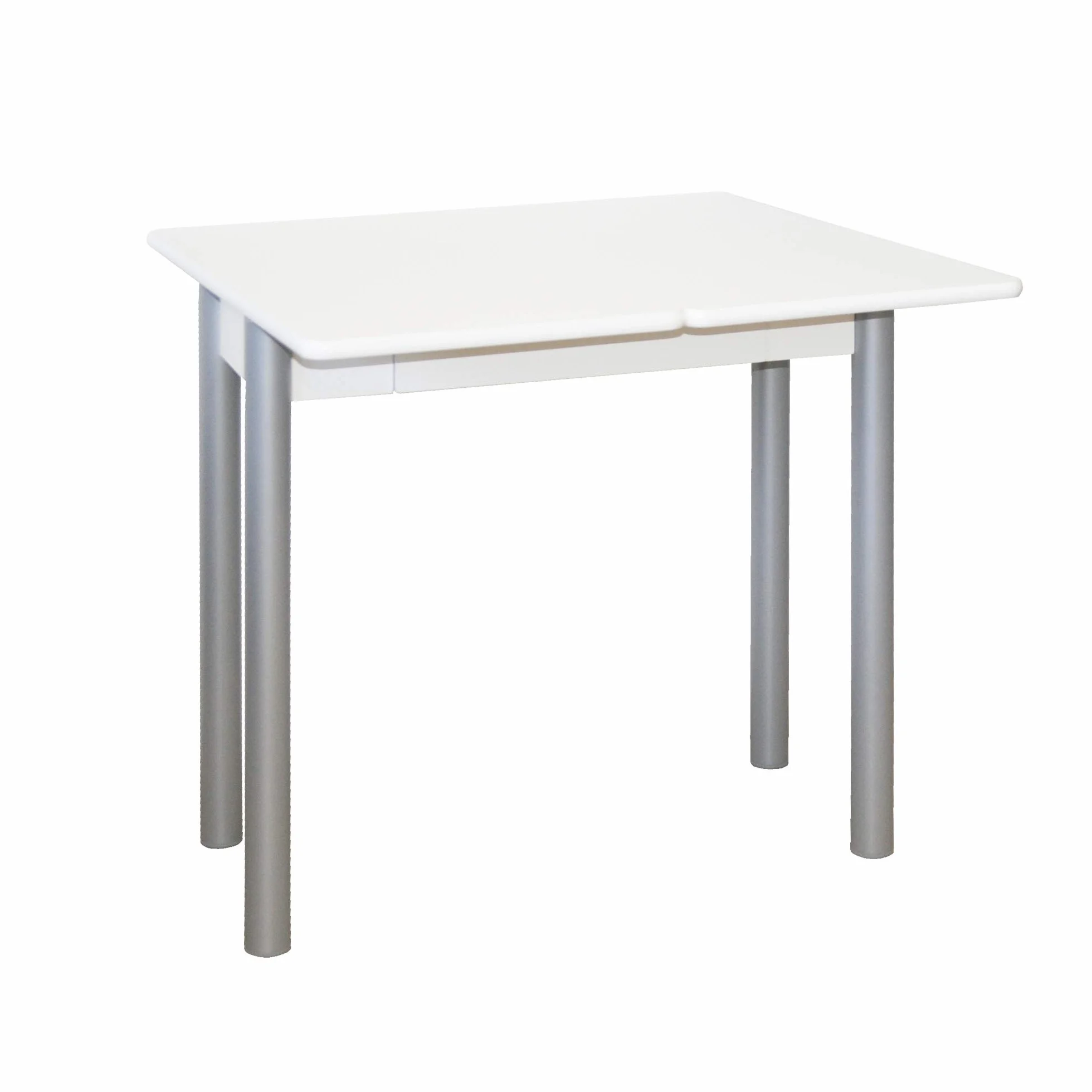 MOMMA HOME Mesa de Cocina o salón Extensible, Mesa Comedor Extensible, Mesa Plegable, Mesa Comedor Moderna, Color Blanco/Plata, RIBETA, Medidas 80x40/80x78 cm